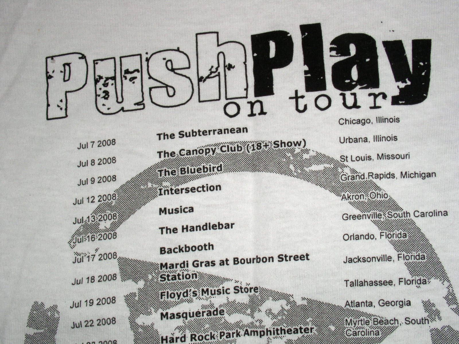 Fruit Of The Loom Push Play Band Concert Tour T Shirt 2008 Rock The States Size US S / EU 44-46 / 1 - 4 Thumbnail
