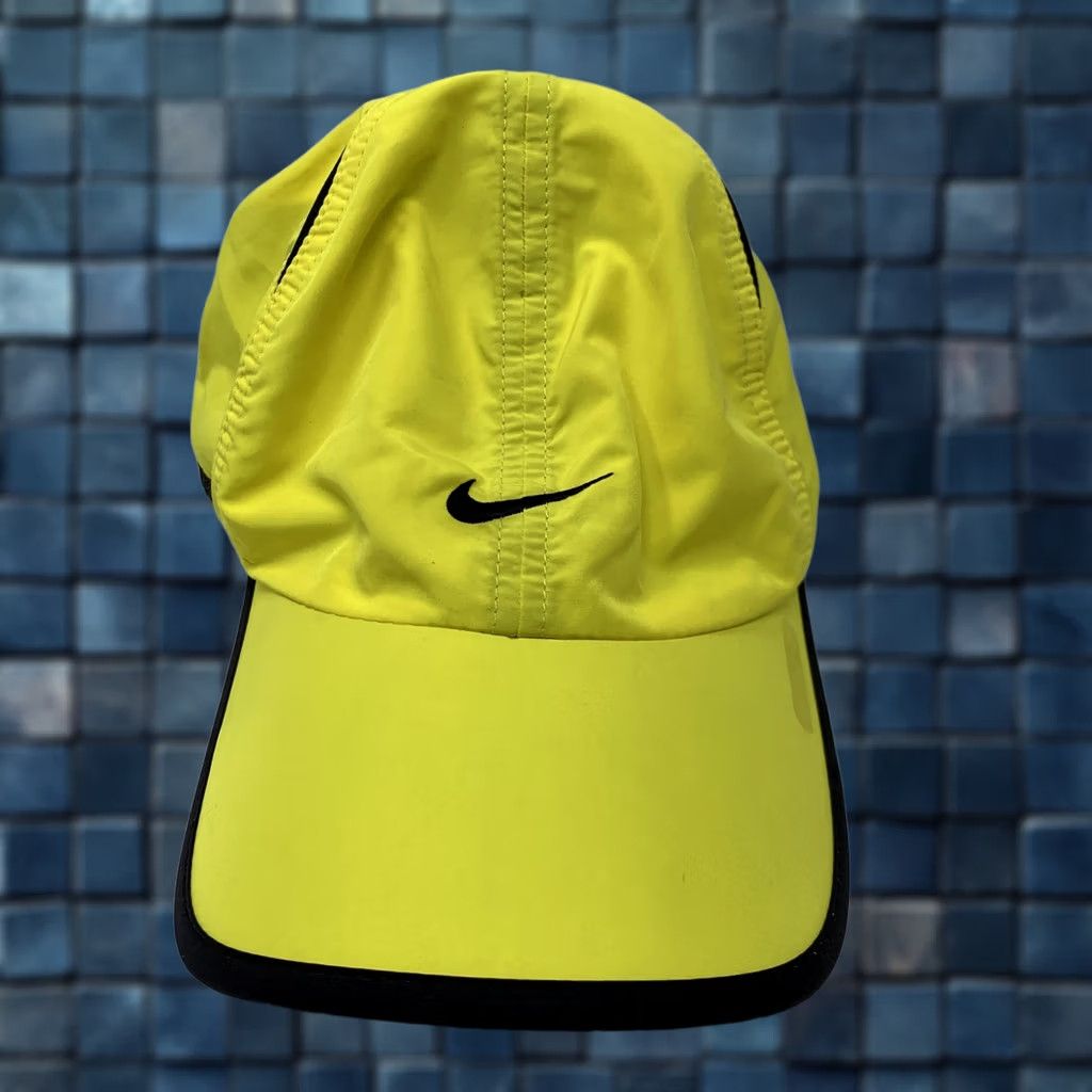 Nike Nike Hat Cap Strap Back Yellow Dri-FIT Running Volt Mens Featherlight 2011 Size ONE SIZE - 1 Thumbnail