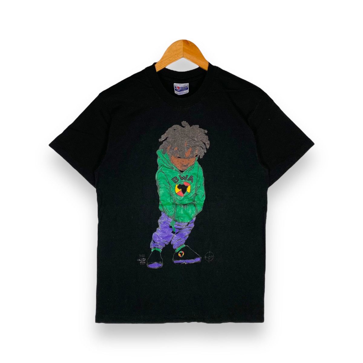Cross Colours × Rap Tees × Vintage VINTAGE 90's BWA BLACK STAFF RASTA CROSS COLOURS TEE Size US M / EU 48-50 / 2 - 1 Thumbnail