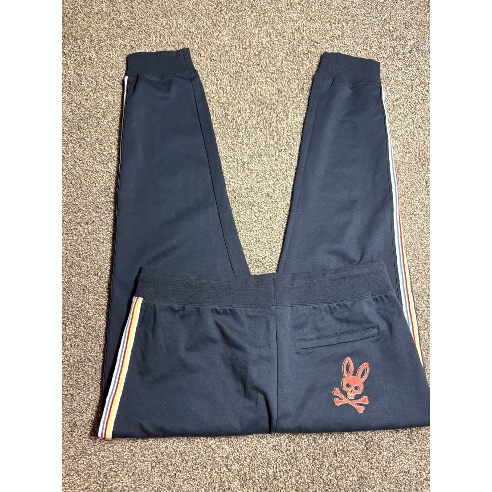 Psycho Bunny Psycho Bunny Joggers Men XXL Blue Cotton Sweat Pants Drawstring Sweatpants Regular Pockets Gym & Training Size US 39 - 5 Thumbnail