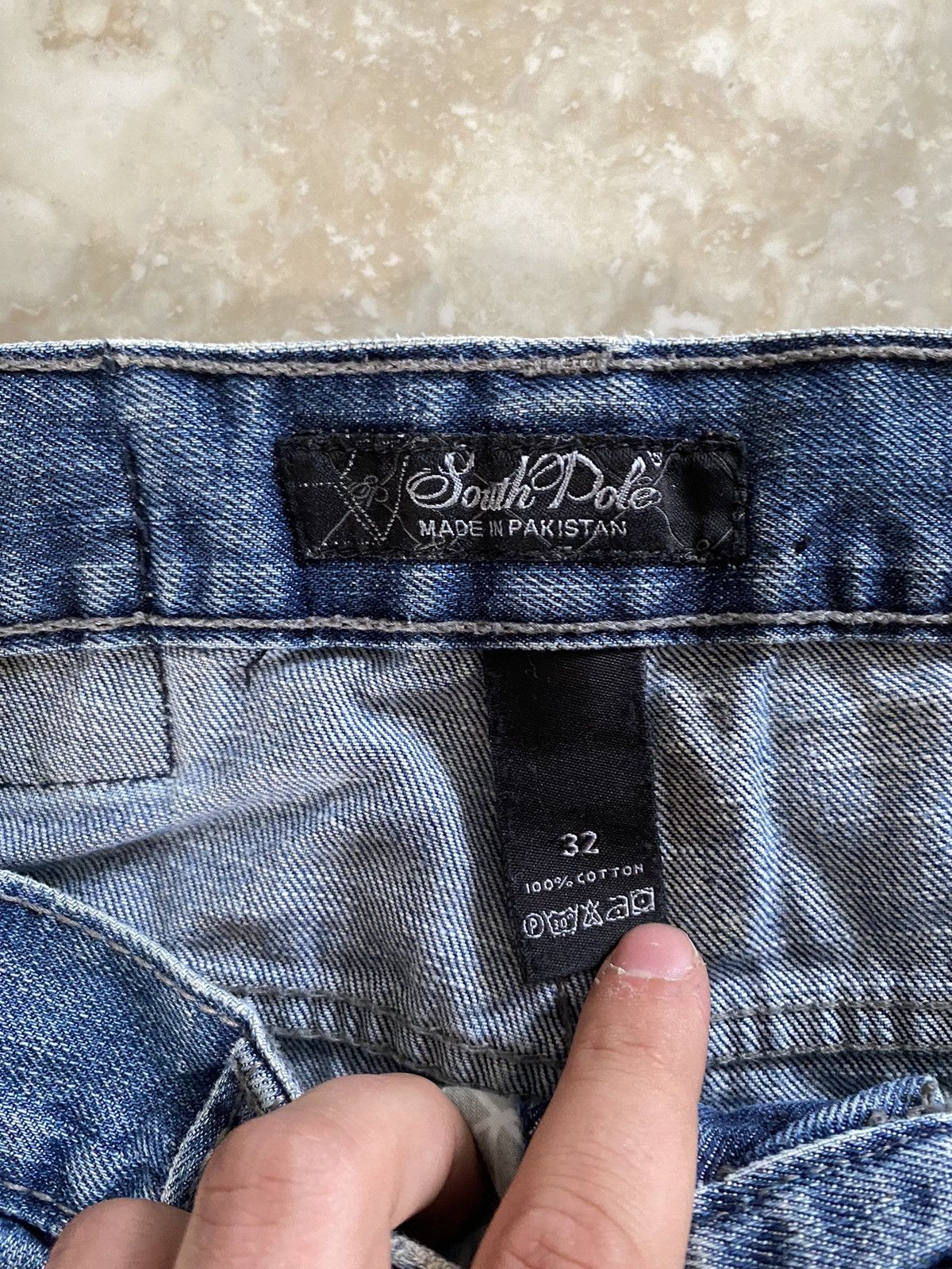 Southpole Vintage Basic SouthPole Baggy Shorts Washed Faded Denim Y2K Size US 32 / EU 48 - 7 Thumbnail