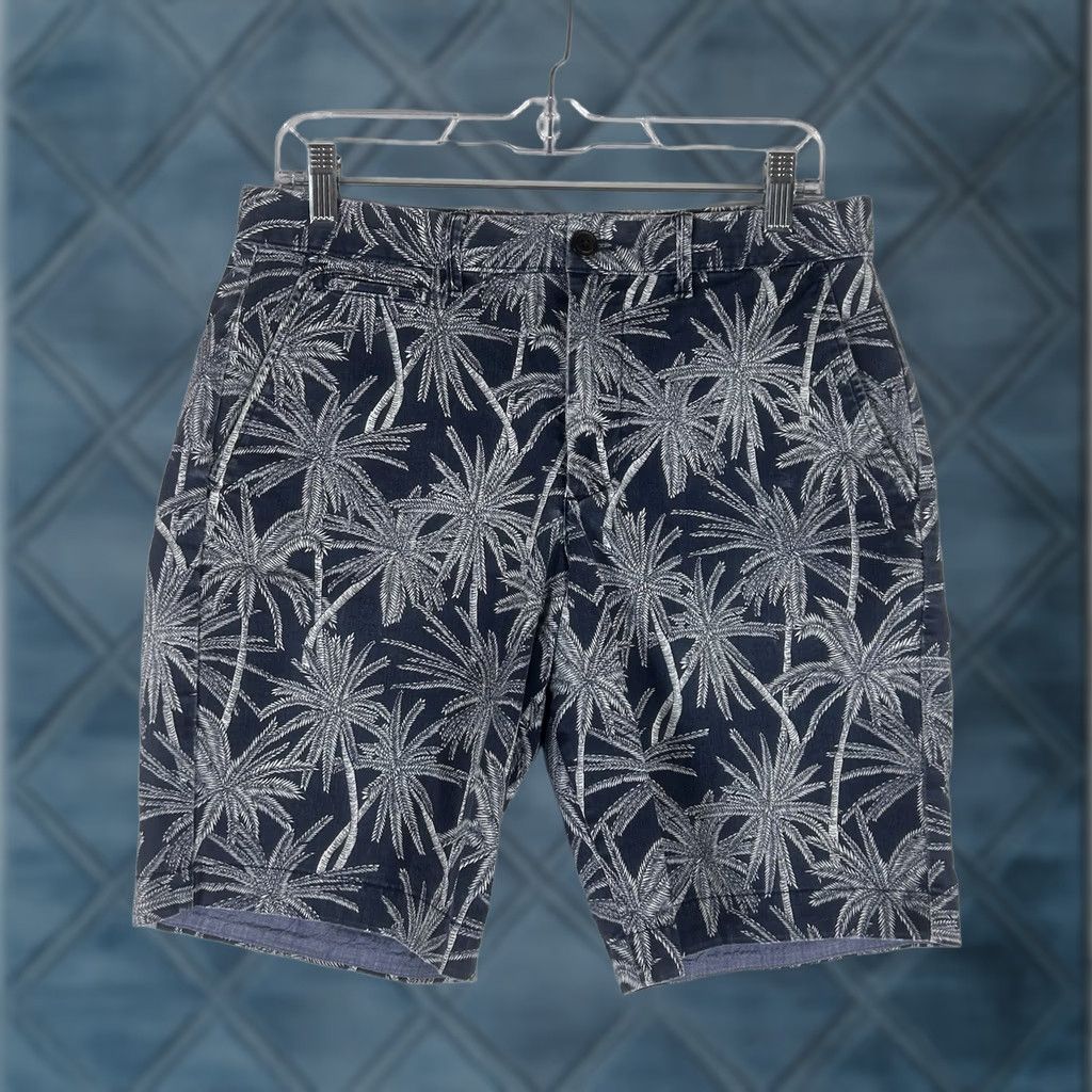 Gap Gap Shorts Mens 30 Indigo Palm Print Chambray 10" Inseam Vintage Fit Chin o Size US 30 / EU 46 - 1 Thumbnail