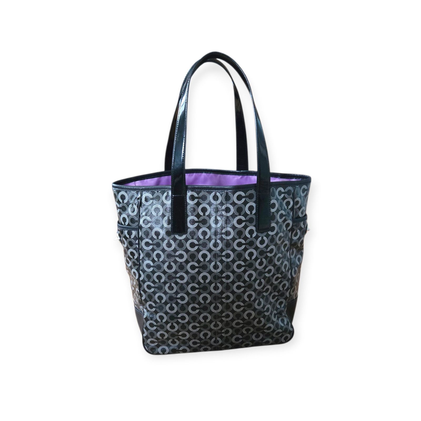 Coach Coach Waverly Vinage Dot OP Art Coated Canvas Tote Bag Rare Size ONE SIZE - 2 Thumbnail