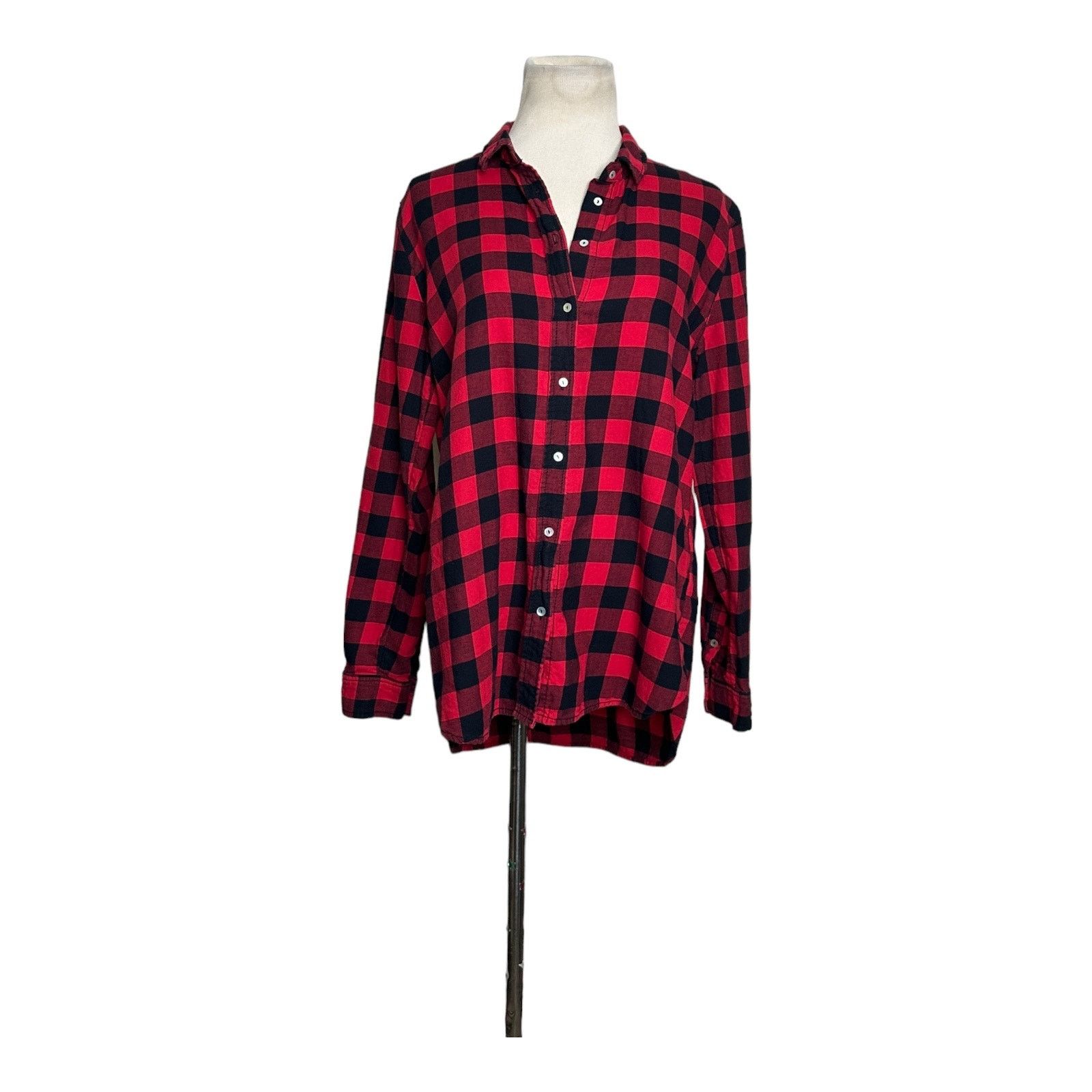 H&M H&M red black plaid long sleeves button flannel shirt size 8 Size M / US 6-8 / IT 42-44 - 6 Thumbnail