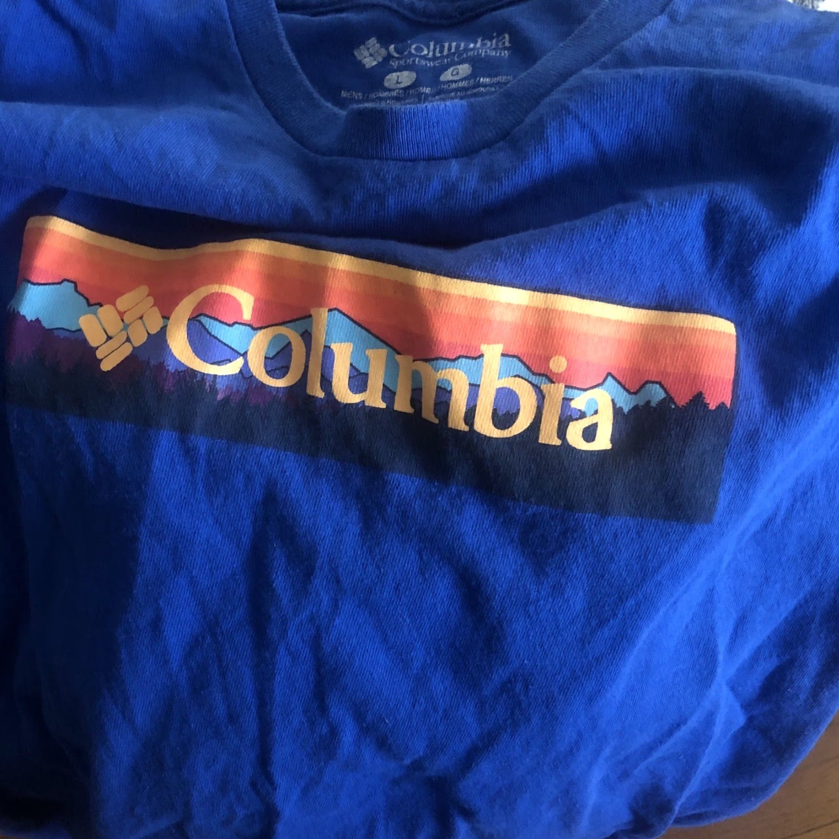 Vintage Columbia Shirt Blue Graphic Logo Cotton Short Sleeve Outdoor Hiking Mens L Shirt Size US L / EU 52-54 / 3 - 5 Thumbnail