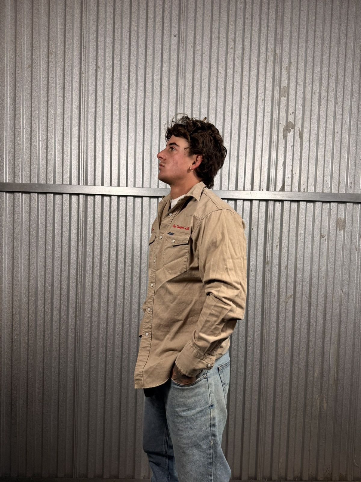 Wrangler Vintage Wrangler Pearl Snap Beige Button Up Western Shirt Size US M / EU 48-50 / 2 - 2 Thumbnail