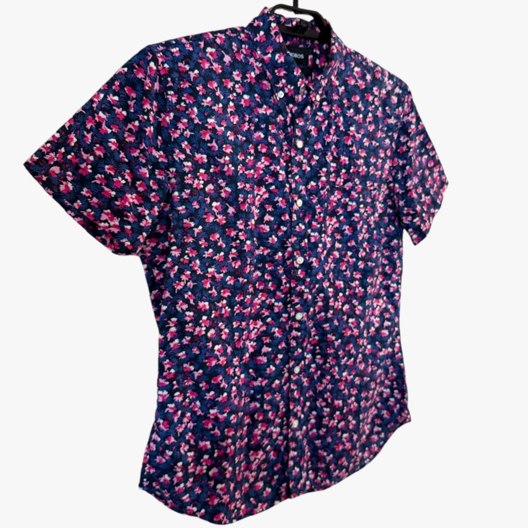 Bonobos Bonobos Riviera Slim-Fit Shirt Pink Blue Men's M S/S Floral Button-Down Shirt Bag? Size US M / EU 48-50 / 2 - 3 Thumbnail