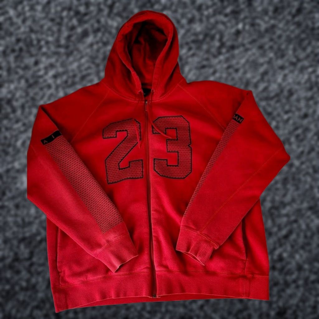 VINTAGE Nike Jordan Hoodie Men's Large 3XL Red Graphic Pullover
