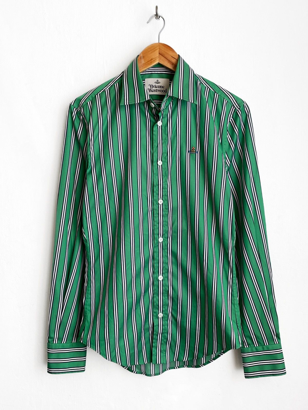 Vivienne Westwood Green Striped Pattern Shirt
