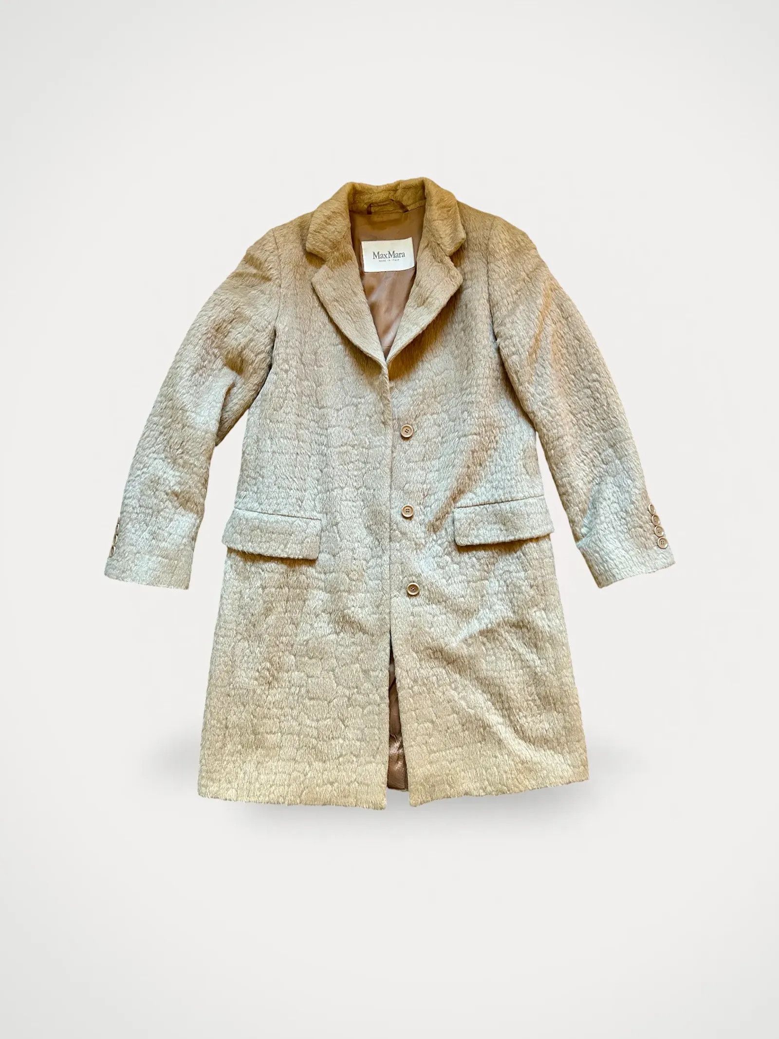 Max Mara Max Mara Agami Crocodile Pattern Alpaca Wool Coat Coat Size XS / US 0-2 / IT 36-38 - 1 Thumbnail
