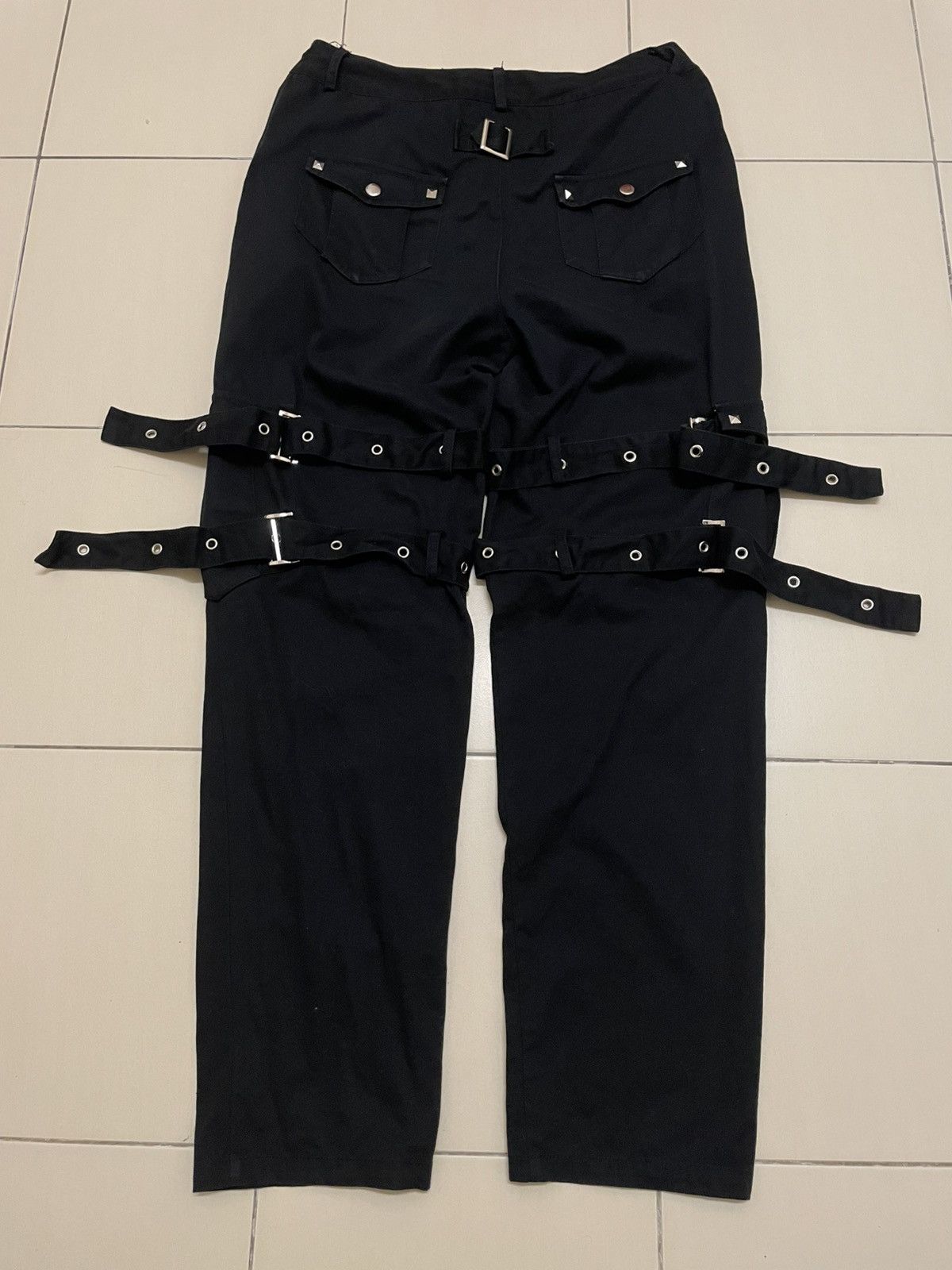 Japanese Brand Deorart Japan Bondage Strap Pants Visual Kei Gothic Punk Size US 31 - 1 Thumbnail