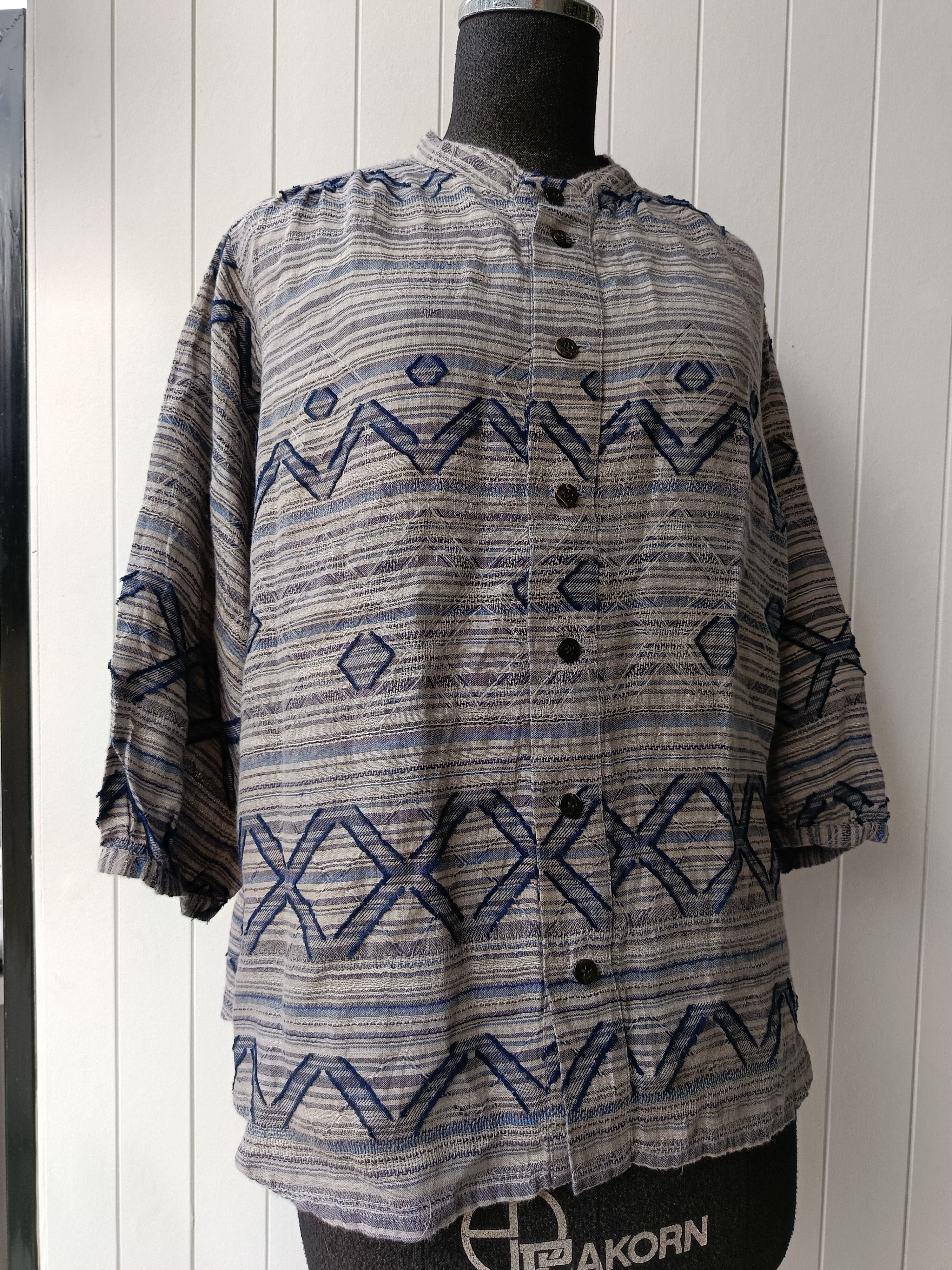 Issey Miyake × Japanese Brand Plantation by Issey Miyake Japan linen 3/4 sleeve shirt Size M / US 6-8 / IT 42-44 - 1 Thumbnail