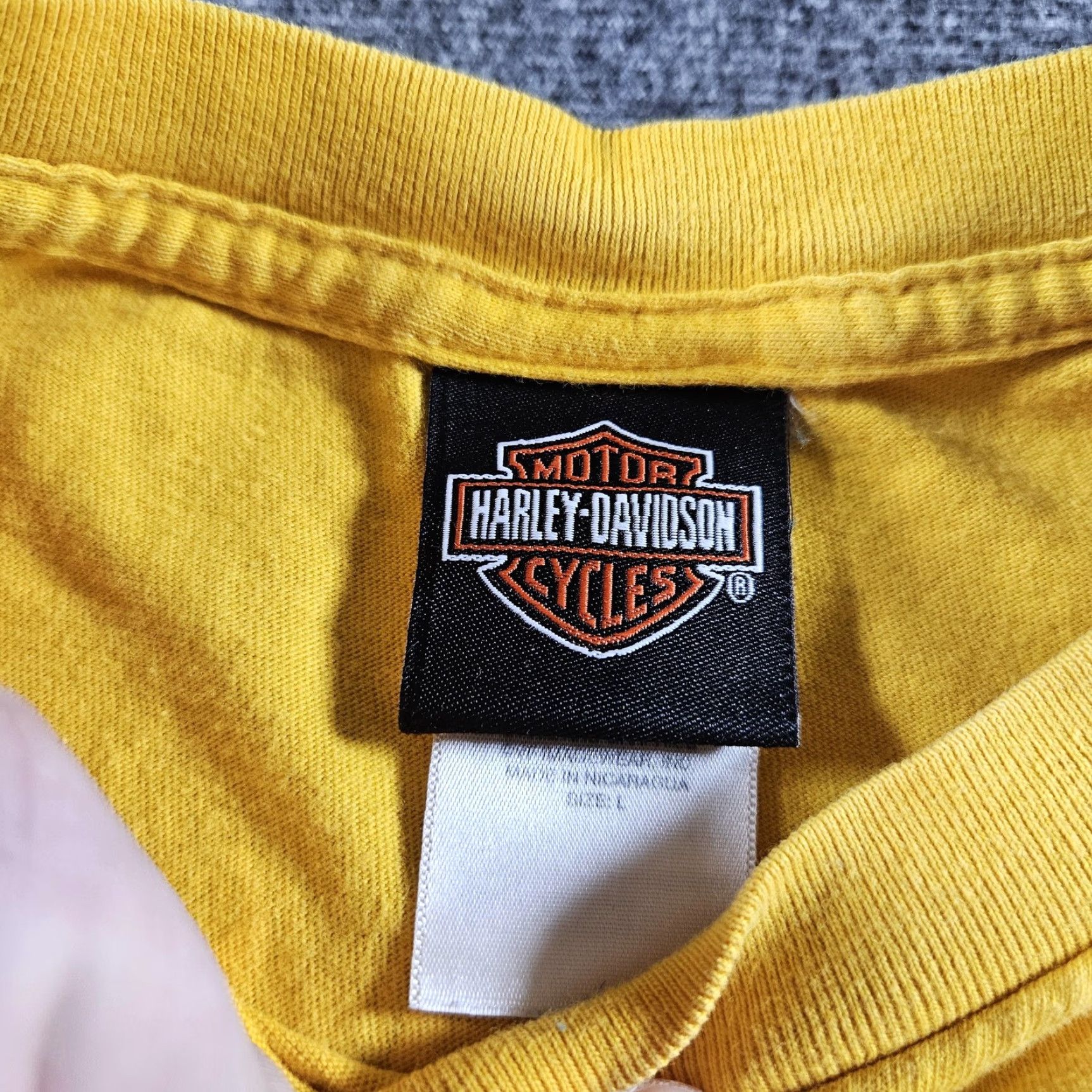 Harley Davidson VINTAGE Harley-Davidson Shirt Mens Medium Yellow Throttle It Out Birch Run Biker Tee Size US M / EU 48-50 / 2 - 4 Thumbnail