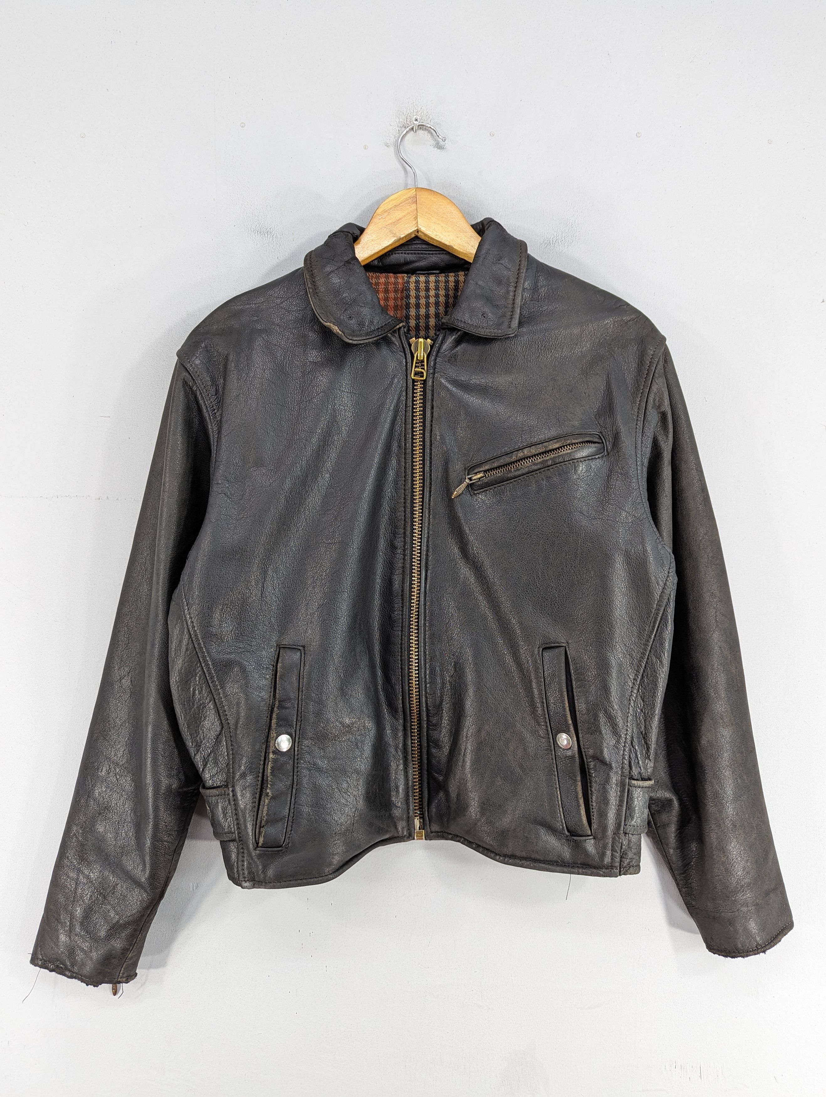 Genuine Leather × Leather Jacket × Vintage Wind Armor Flame