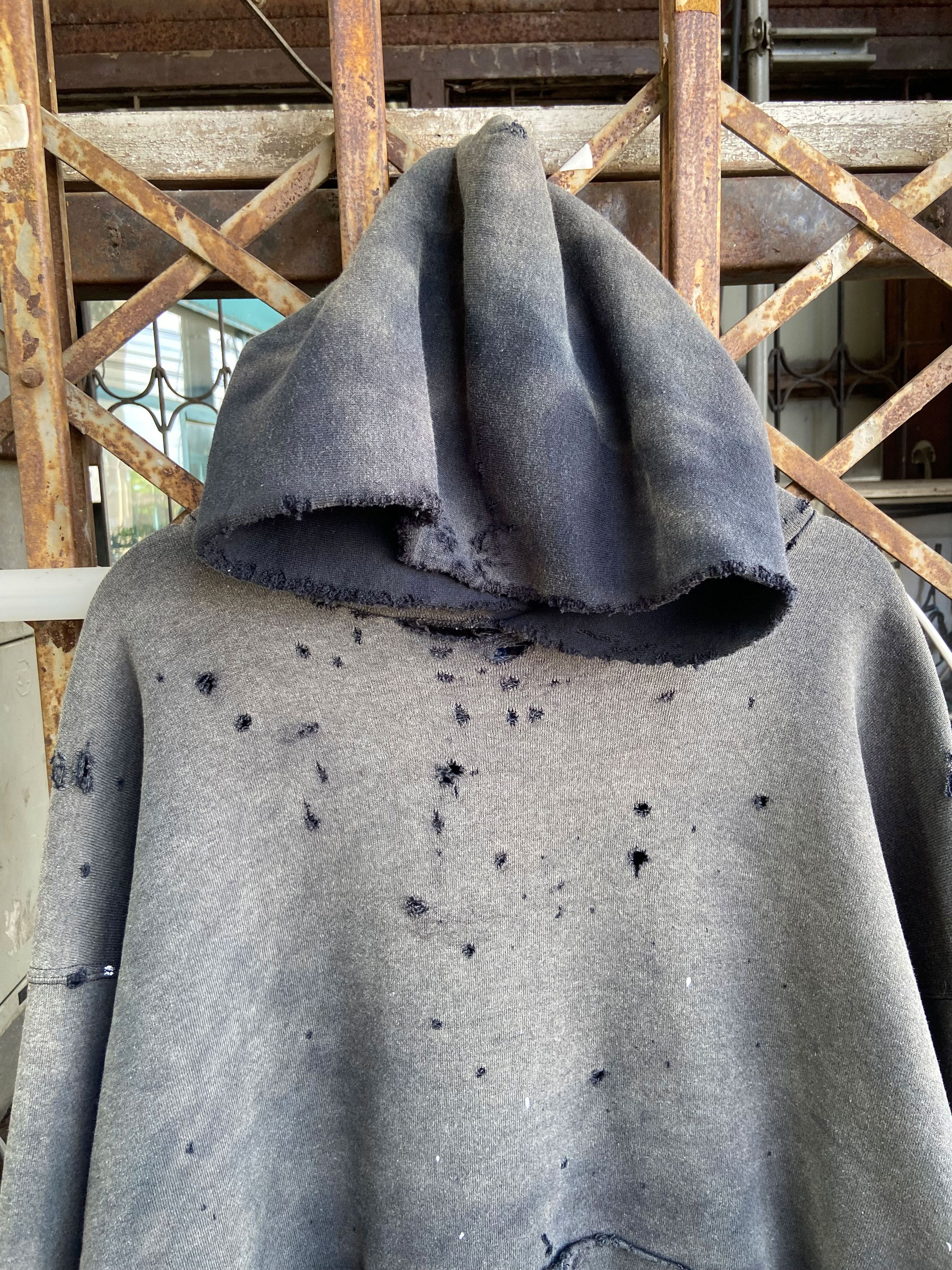Russell Athletic Thrashed Distressed & Faded Russell Hoodie ERD Grunge Size US XL / EU 56 / 4 - 3 Thumbnail