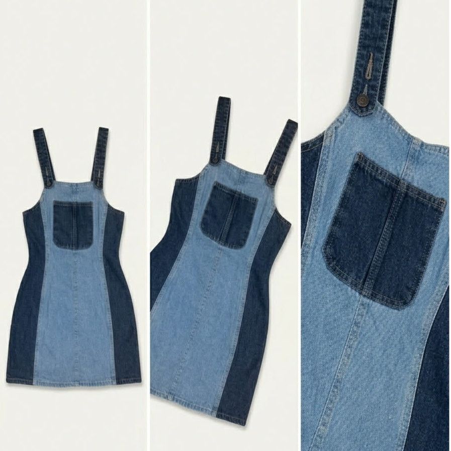 Other Overall Smock Mini Dress Top Denim Sleeveless Jumper Country Size S / US 4 / IT 40 - 1 Thumbnail