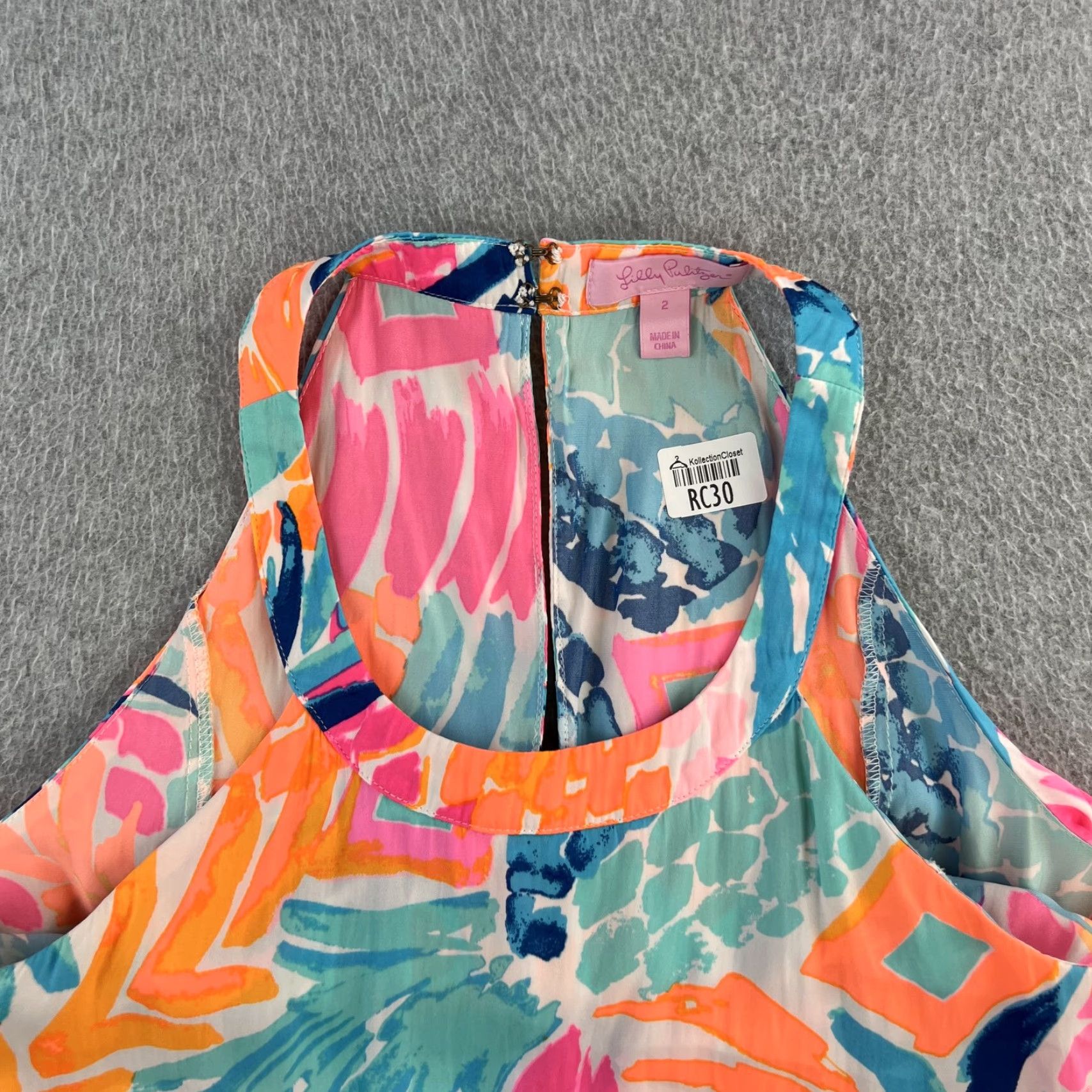 Lilly Pulitzer VINTAGE Lilly Pulitzer Romper Womens Size 2 Pink Blue Tropical Pineapple Print Summer Size 26" / US 2 / IT 38 - 7 Thumbnail