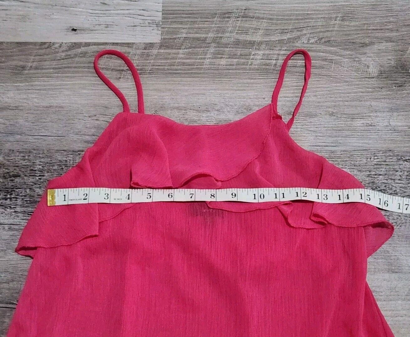 Designer Love J Tank Top Hot Pink Medium Sheer Y2k Shirt See Through Size M / US 6-8 / IT 42-44 - 5 Thumbnail