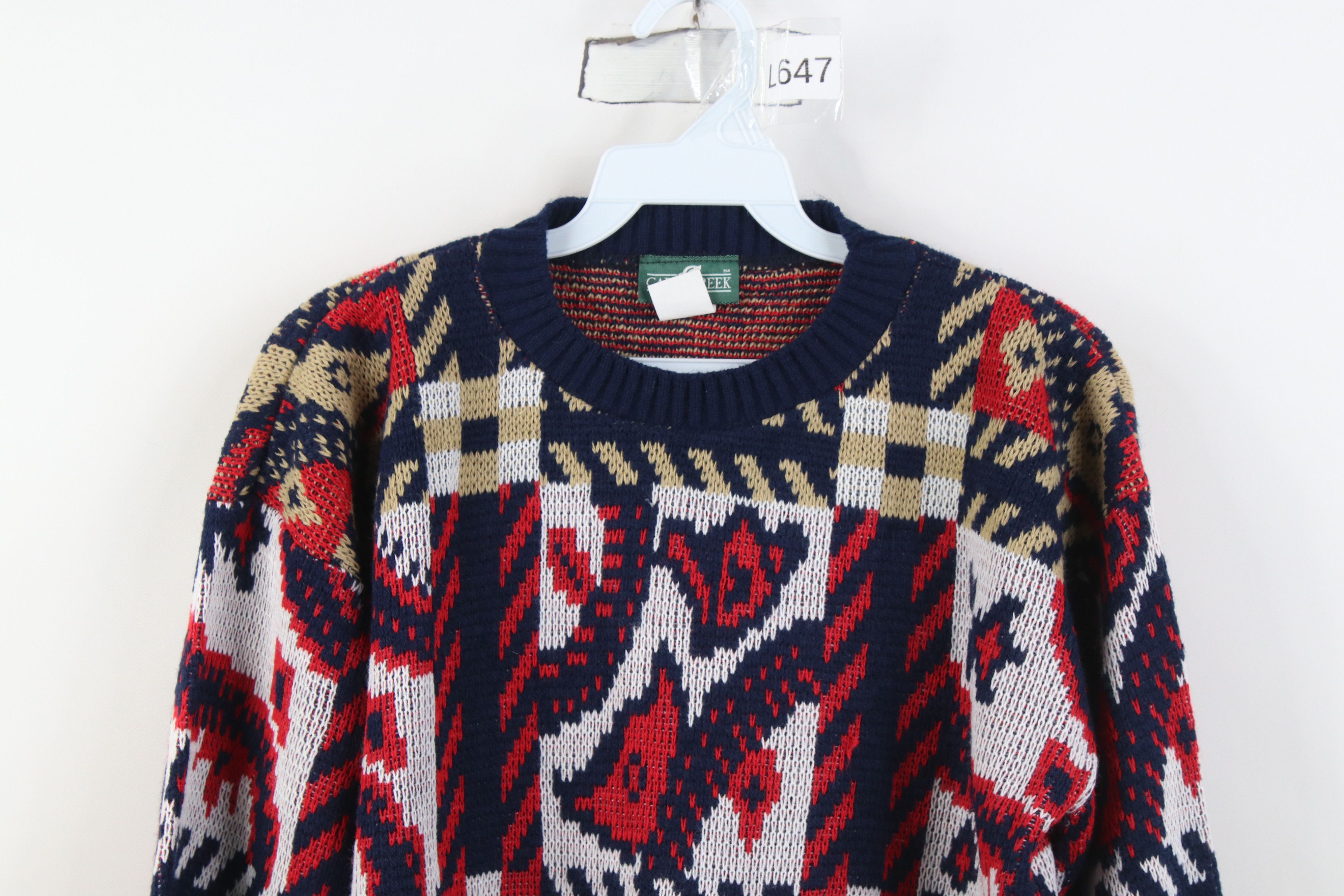 Vintage Vintage 90s Streetwear Paisley Knit Crewneck Sweater USA Size M / US 6-8 / IT 42-44 - 2 Thumbnail