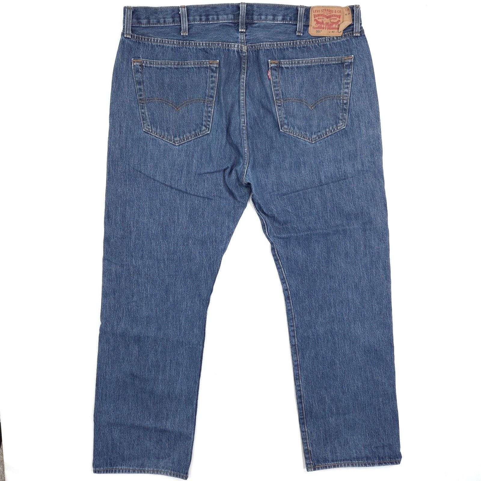 Levi's Levis 501 Jeans Mens 42x31 Dark Blue Wash Straight Leg Size US 42 / EU 58 - 7 Thumbnail