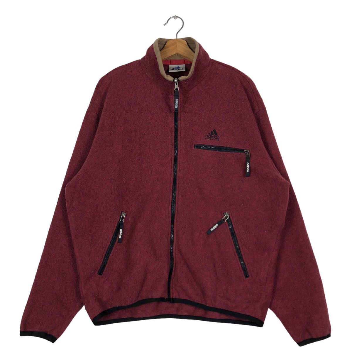 Adidas 🔥Vintage Adidas Bomber Jacket Fleece Big Logo Size US M / EU 48-50 / 2 - 1 Thumbnail