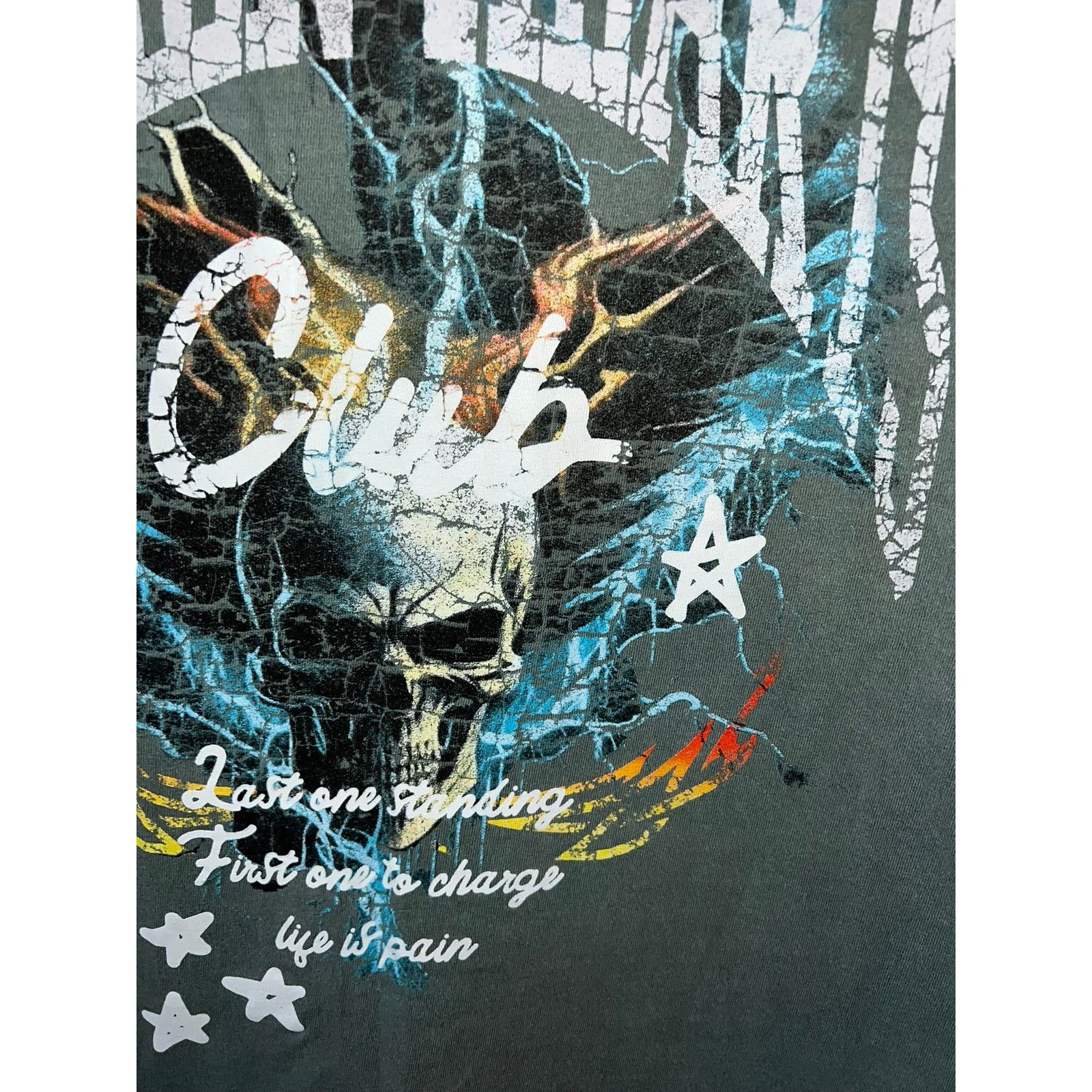 Pacsun Retro Broken Hearts Club Life Is Pain Skull Green Shirt L Size US L / EU 52-54 / 3 - 3 Thumbnail