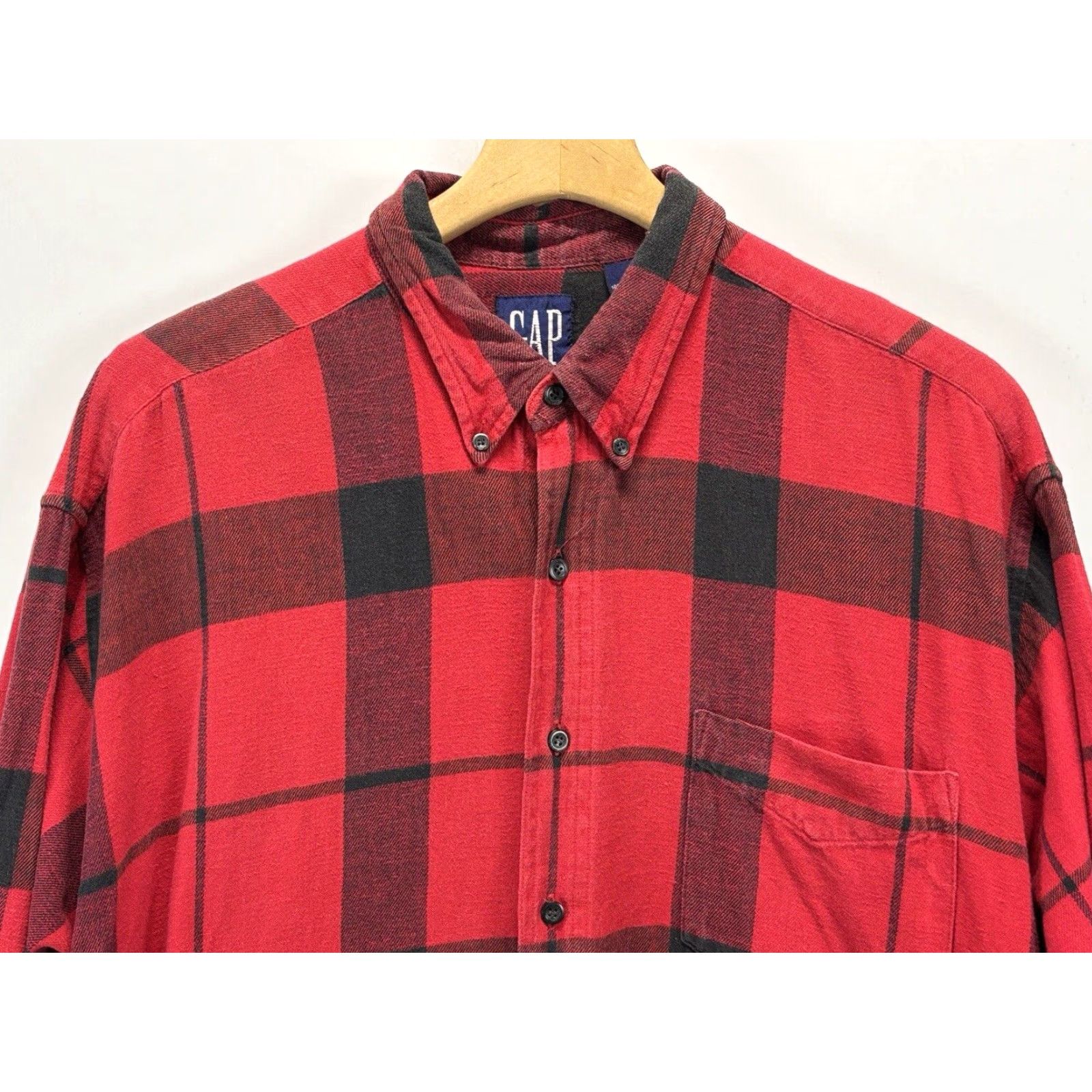 Gap VINTAGE Gap Red Flannel Shirt XL Men’s Button-Down 90s Large Check Grunge Shirt Size US XL / EU 56 / 4 - 2 Thumbnail