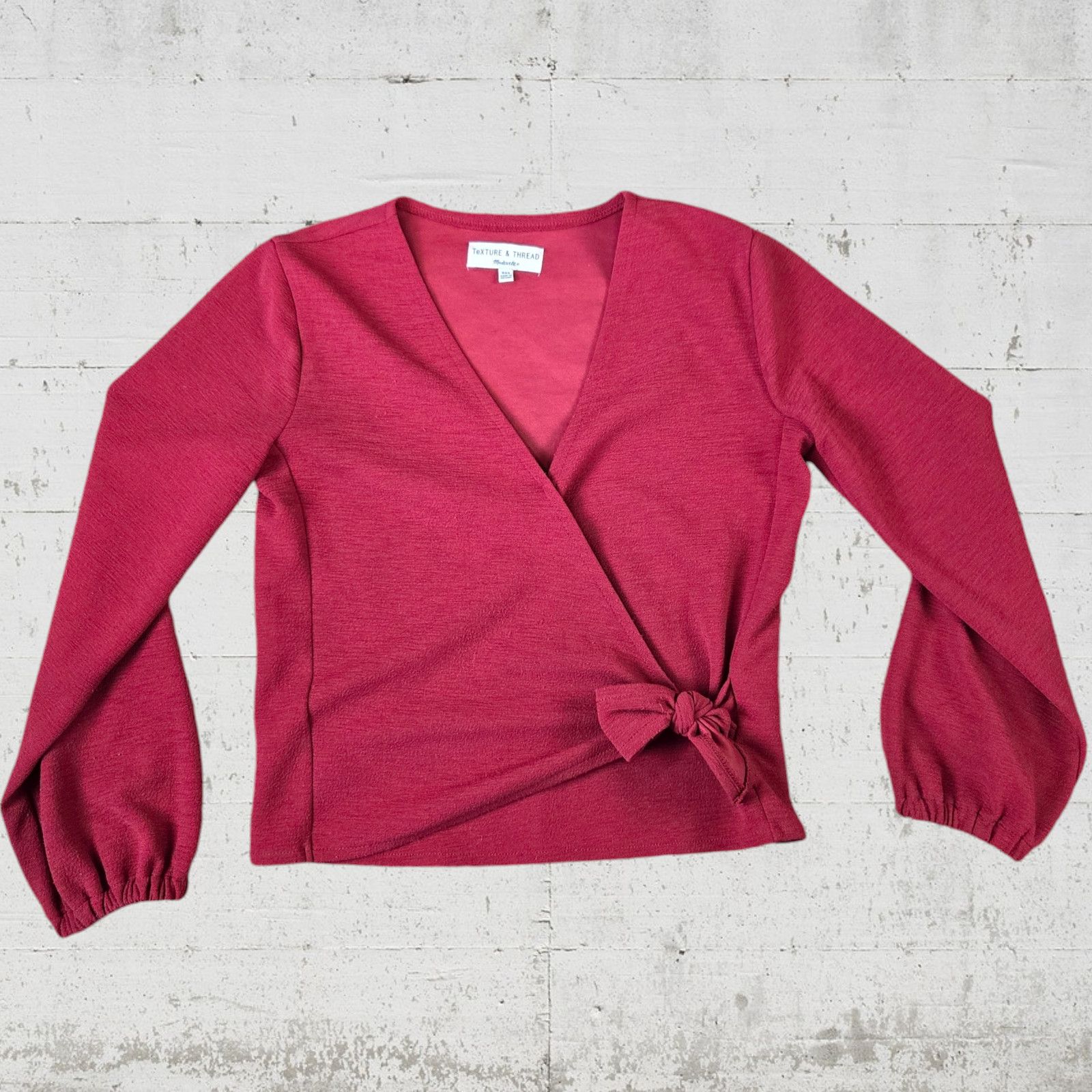 Madewell Madewell Cherry Red Cropped Blouse Size XXS Size XXS / US 00 / IT 34 - 2 Thumbnail