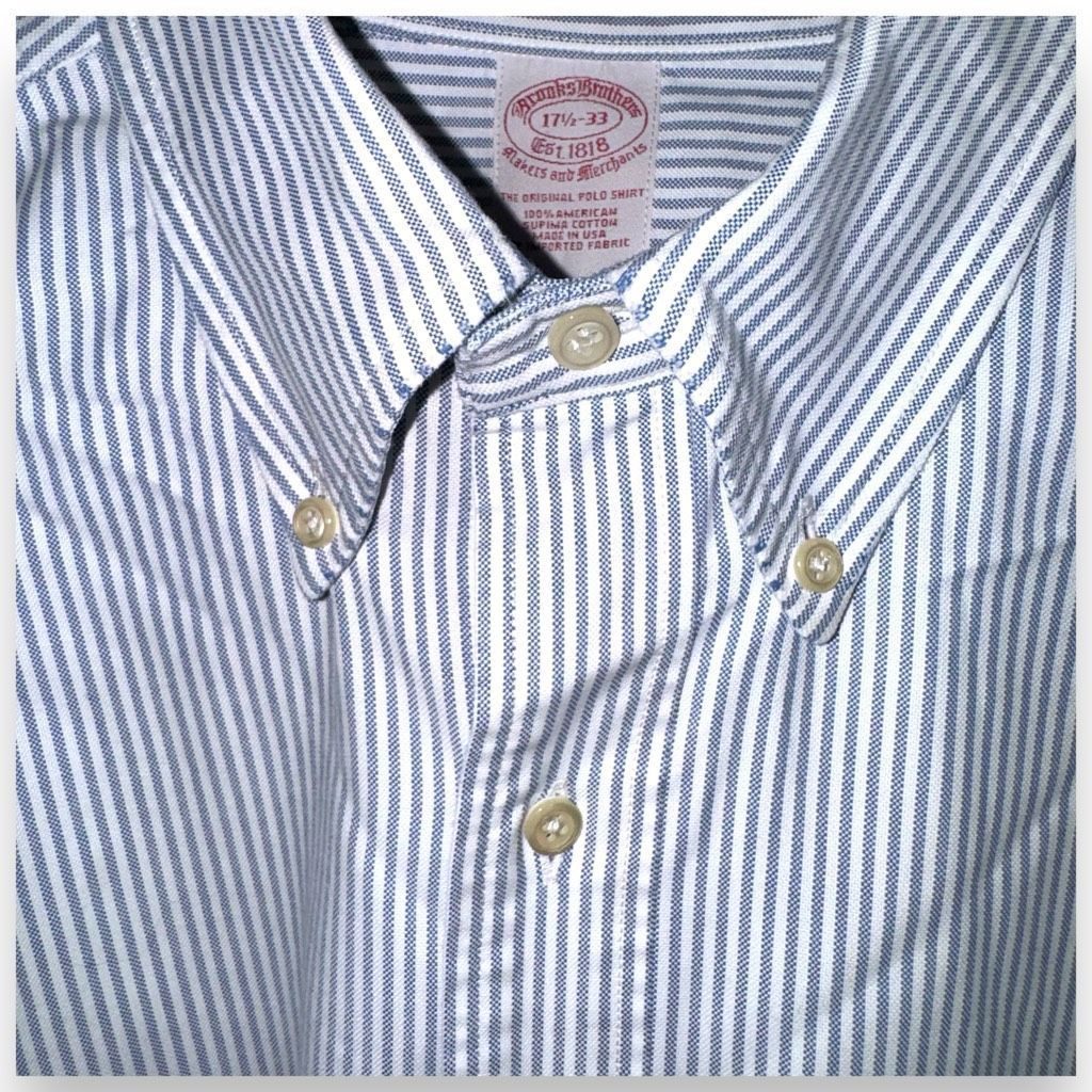 Brooks Brothers 80s Brooks Brothers Made in USA Purple & White Oxford Shirt XL Size US XL / EU 56 / 4 - 3 Thumbnail