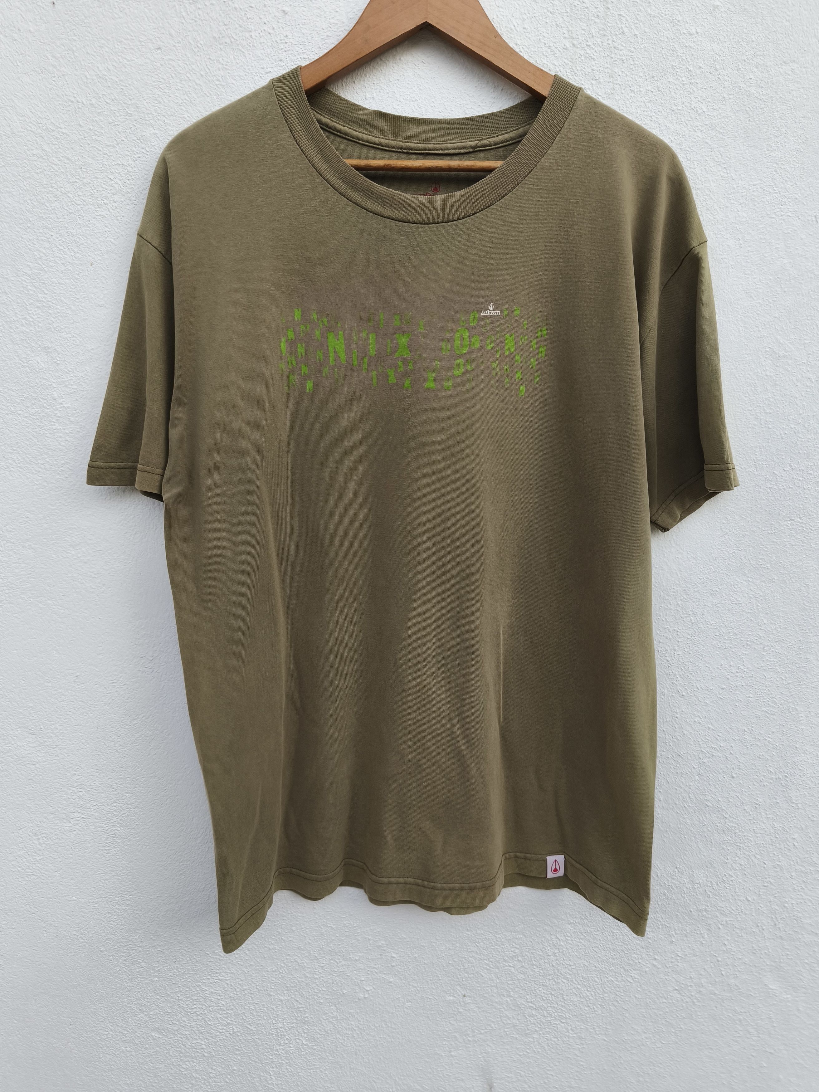 Nixon 🔥 Vintage NIXON t shirt sun faded green USA made Size US L / EU 52-54 / 3 - 2 Thumbnail