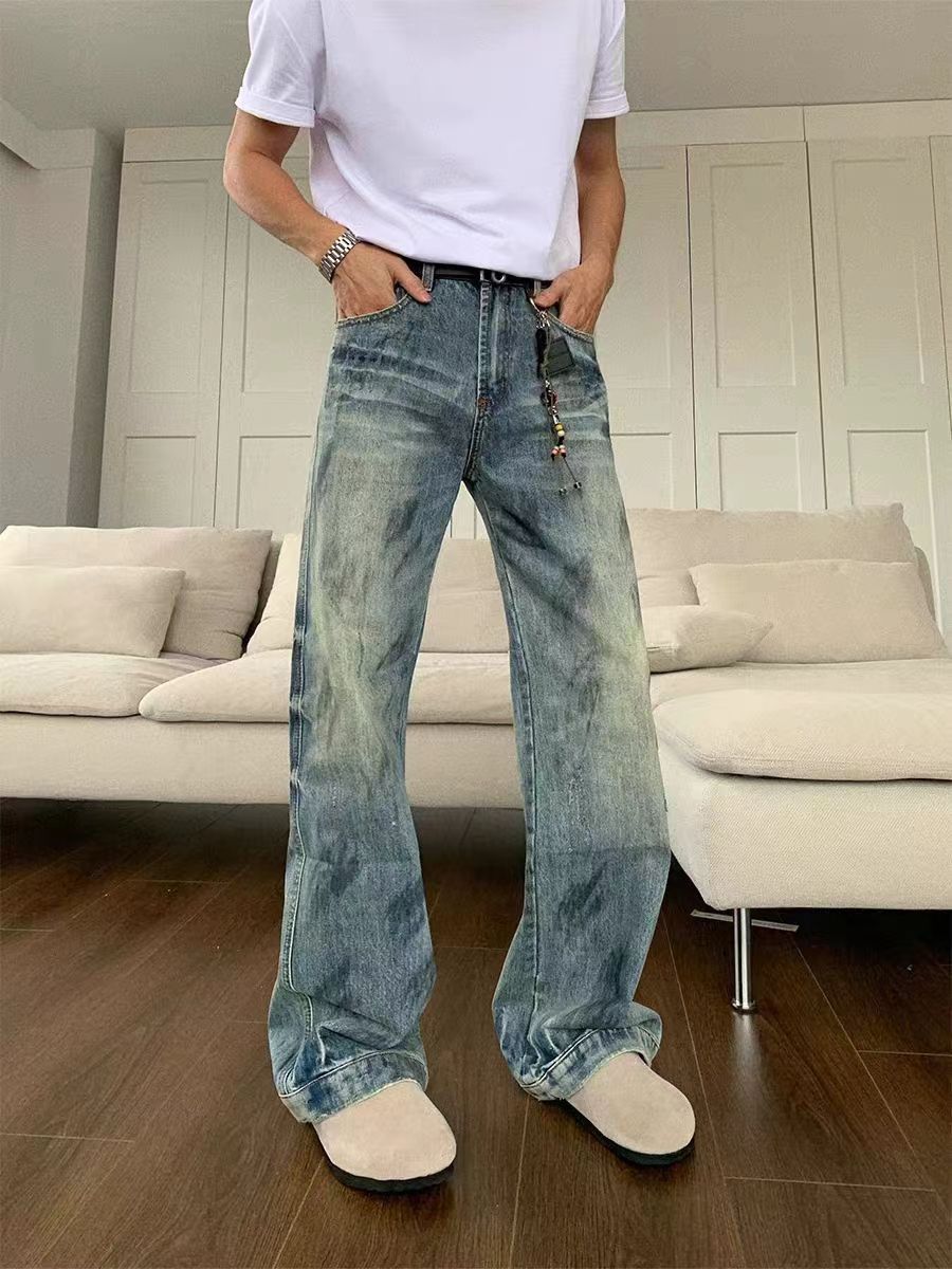 Japanese Brand × Jean Vintage washed and worn loose graffiti micro flare jeans Size US 32 / EU 48 - 1 Thumbnail