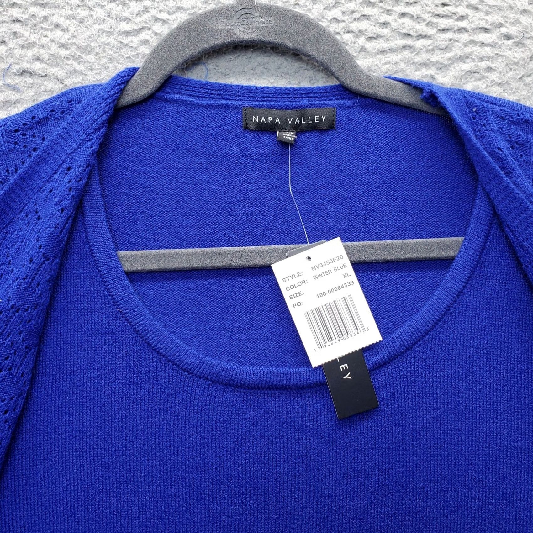 Vintage Napa Valley Cardigan Women XL Blue Pointelle Knit Long Sleeve Knit Style Sweater Size XL / US 12-14 / IT 48-50 - 5 Thumbnail