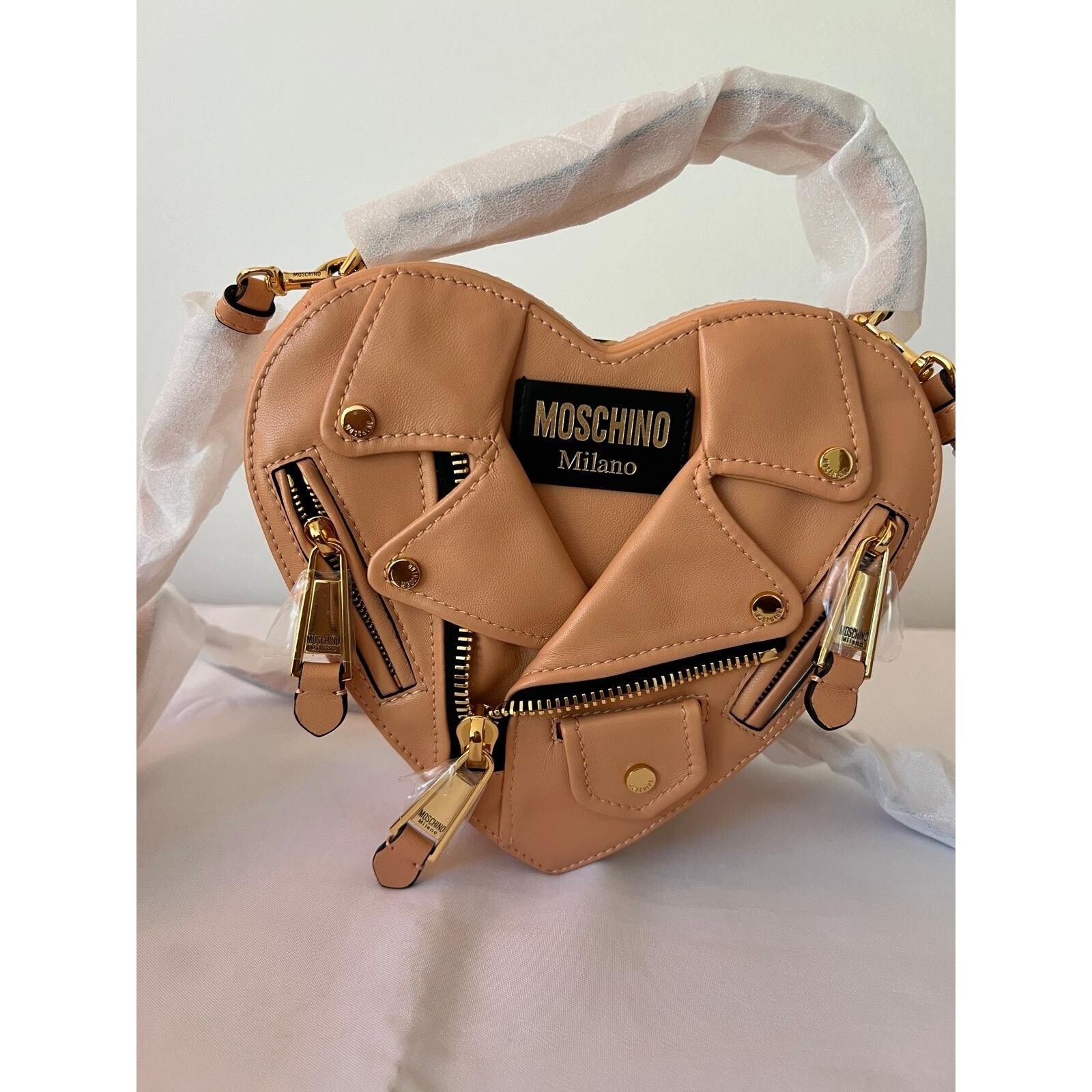 Moschino SS22 MOSCHINO Couture Jeremy Scott Peach Heart Leather Bag Size ONE SIZE - 4 Thumbnail