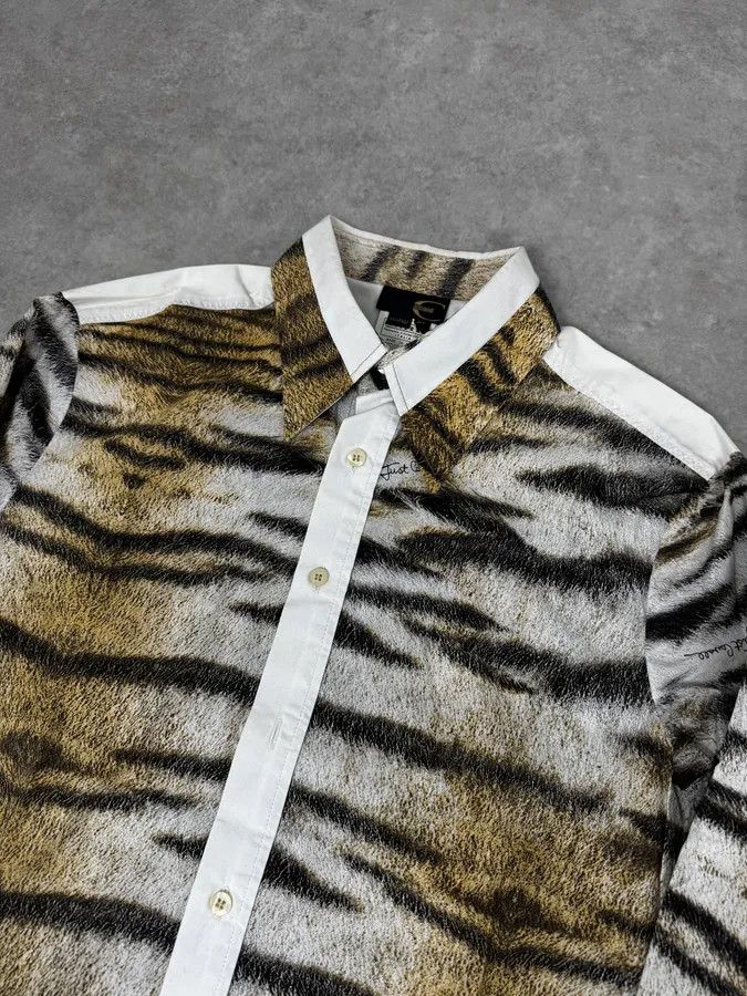 Just Cavalli 2000s Cavalli Safari White Savage Shirt Size US M / EU 48-50 / 2 - 5 Thumbnail