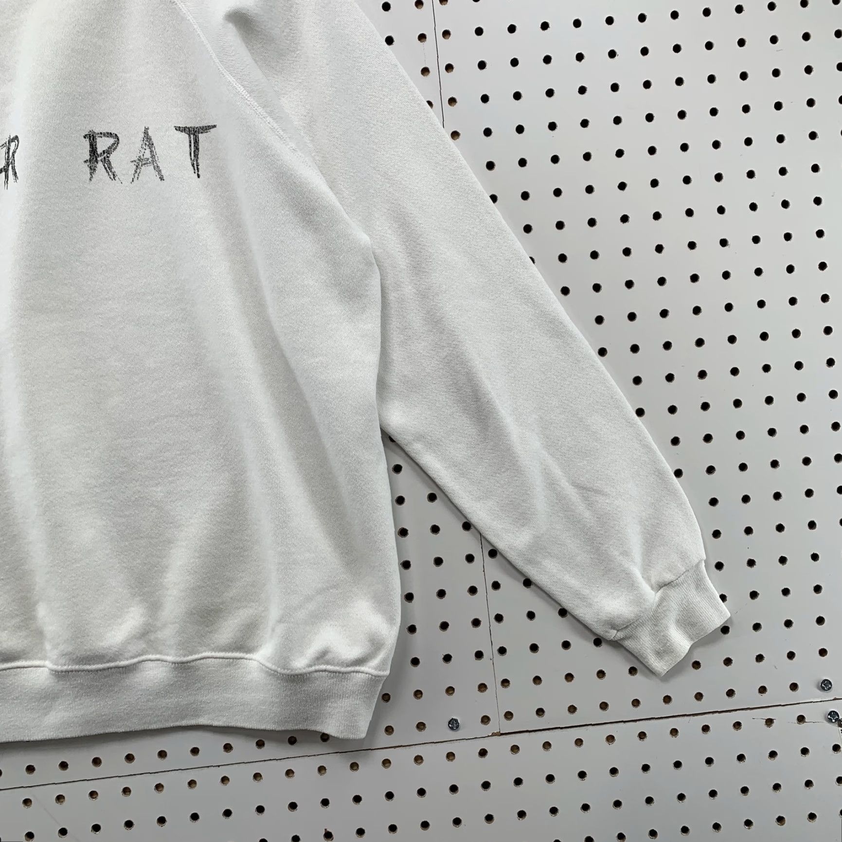 Hanes VINTAGE Hanes River Rat Sweatshirt Mens XL White Pullover 80s USA Made Crew Neck Fleece Cotton/Polyester Size US XL / EU 56 / 4 - 6 Thumbnail