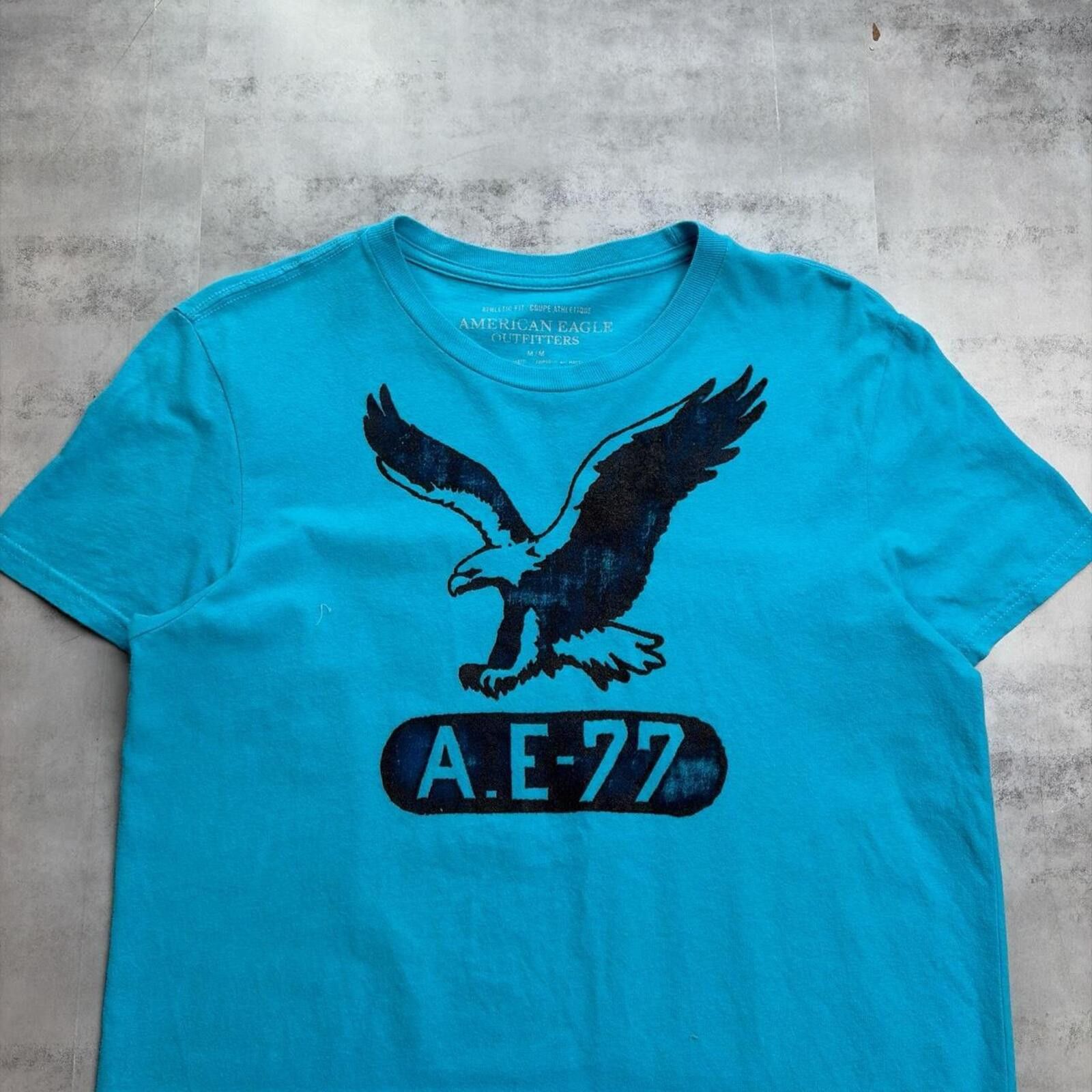 American Eagle Outfitters Y2K Teal American Eagle Grunge Gothic Skater T-Shirt Size US M / EU 48-50 / 2 - 3 Thumbnail