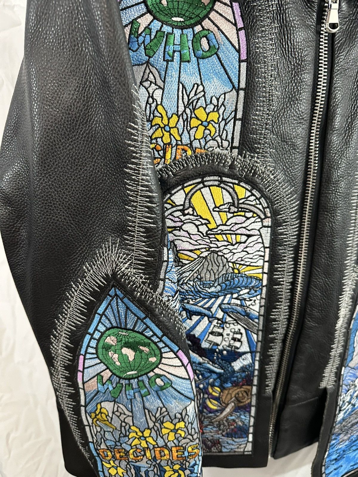 Who Decides War WHO DECIDES WAR OCEAN TRUCKER HEAVY LEATHER JACKET size XL Size US XL / EU 56 / 4 - 9 Thumbnail