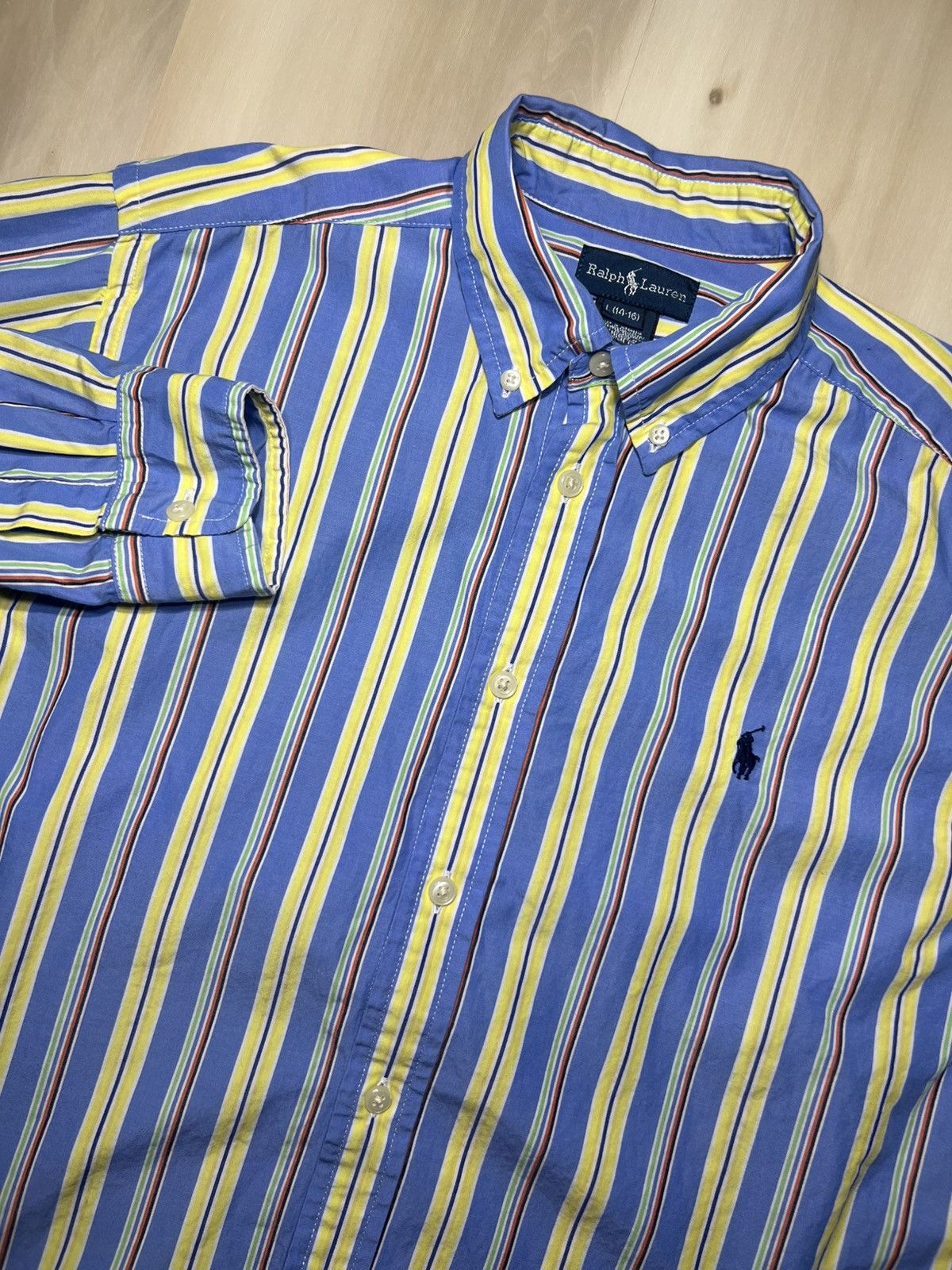 Polo Ralph Lauren Polo Ralph Lauren Boy’s Yellow & Blue Stripes Sz L (14-16) Size US XS / EU 42 / 0 - 1 Thumbnail