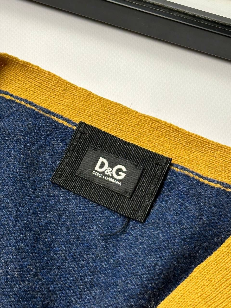 Dolce & Gabbana Dolce Gabbana Blue Wool V-Neck Stripe Detail Cardigan Size US L / EU 52-54 / 3 - 8 Thumbnail