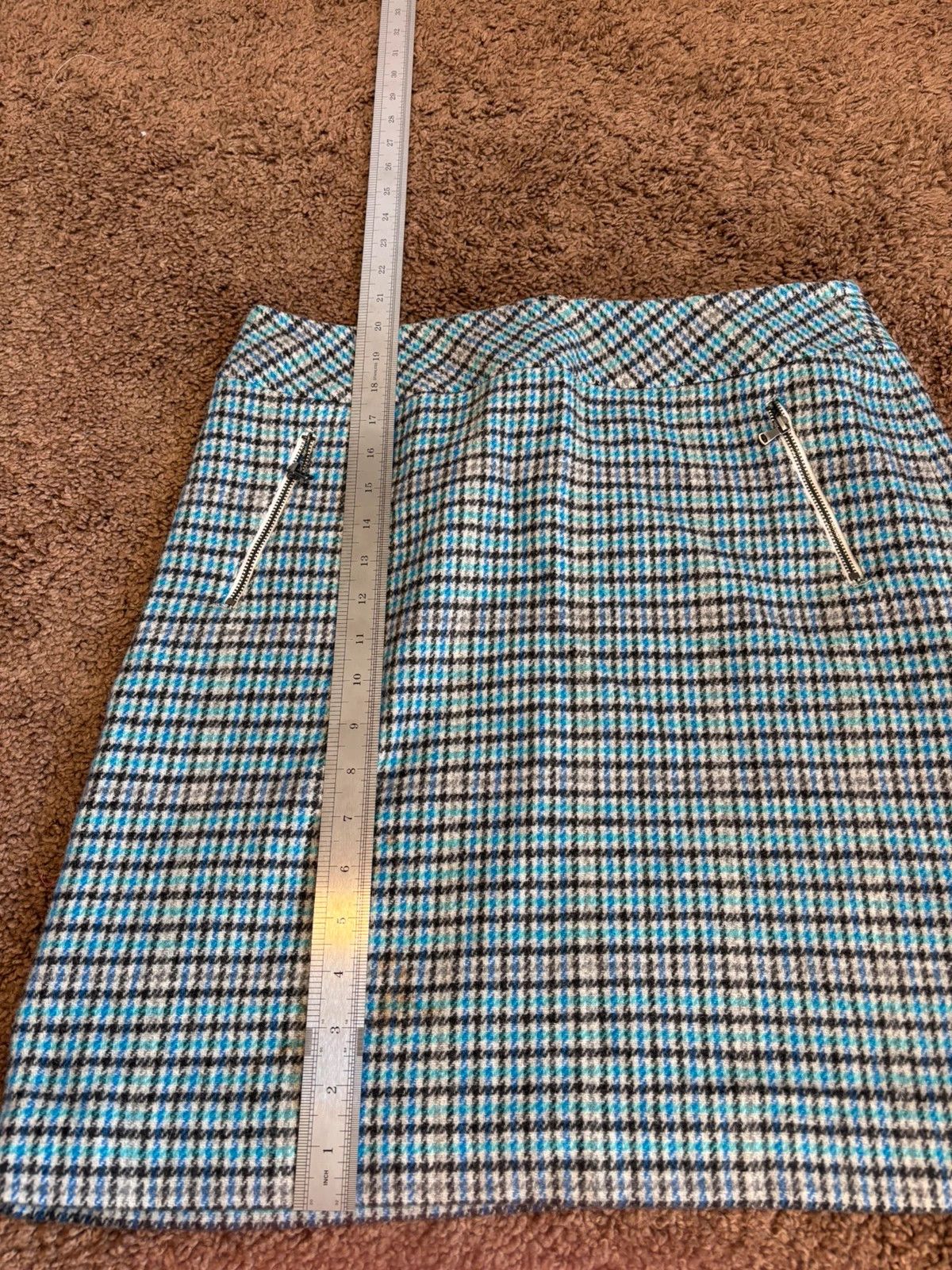 Talbots Talbots Skirt Women's Blue Black Wool Blend Plaid A-Line Size 30" / US 8 / IT 44 - 7 Thumbnail