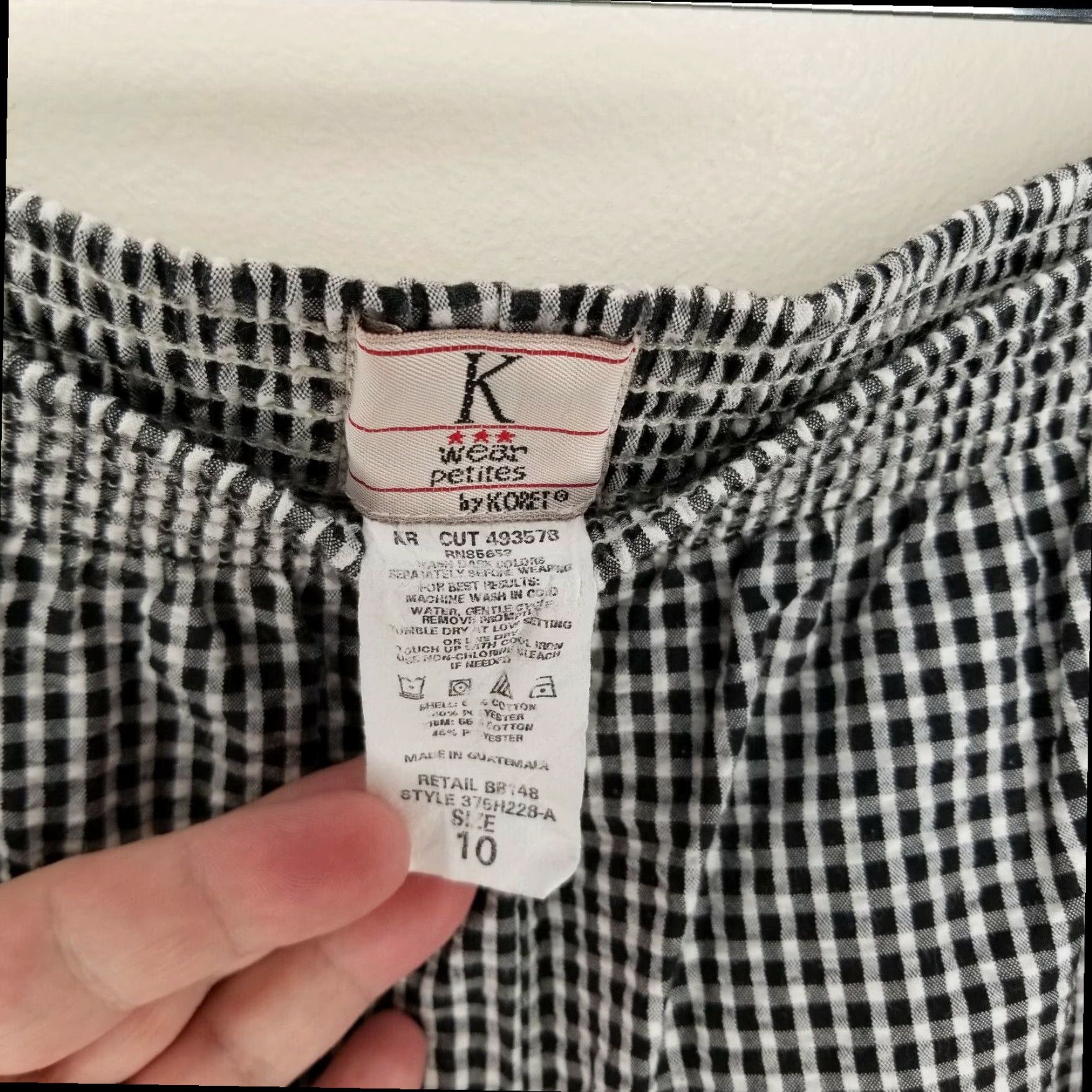 Vintage K Wear Petites Womens Black Checkered Capri Pants Size 10 Womens Size ONE SIZE - 3 Thumbnail