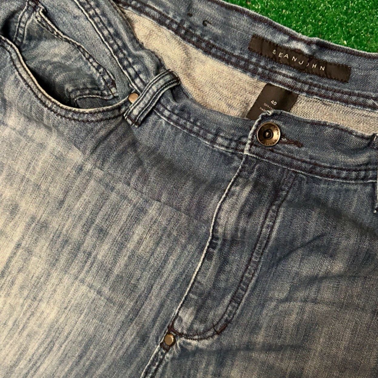 Sean John VINTAGE Sean John Baggy Hip Hop Skater Grunge Jeans Shorts Men Size 40 Jorts JNCO Skater Grunge Hip Hop Vintage Size US 40 / EU 56 - 3 Thumbnail