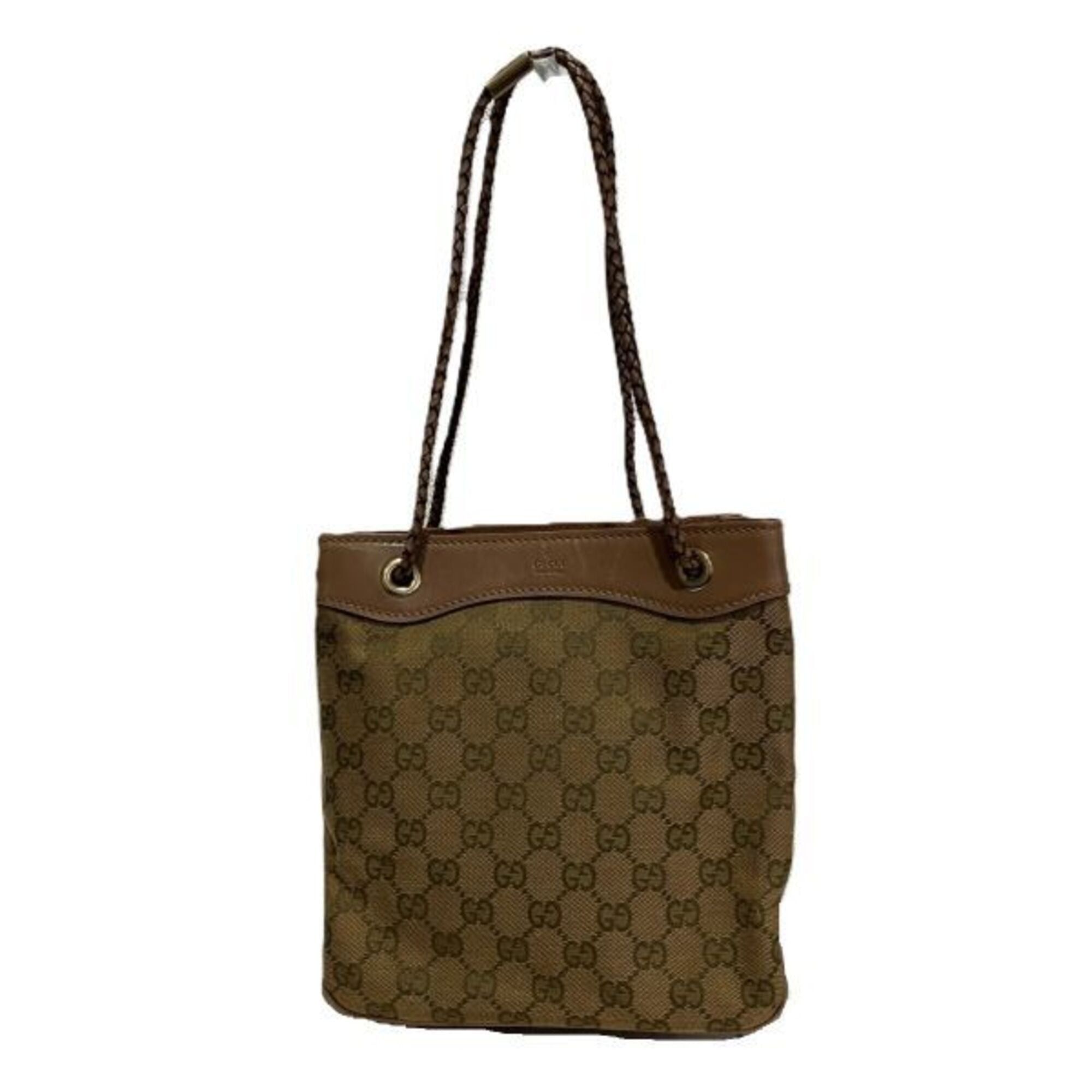 Gucci Gucci 109143 GG Canvas x Leather Tote Handbag Shoulder Bag for Women Size ONE SIZE - 1 Thumbnail
