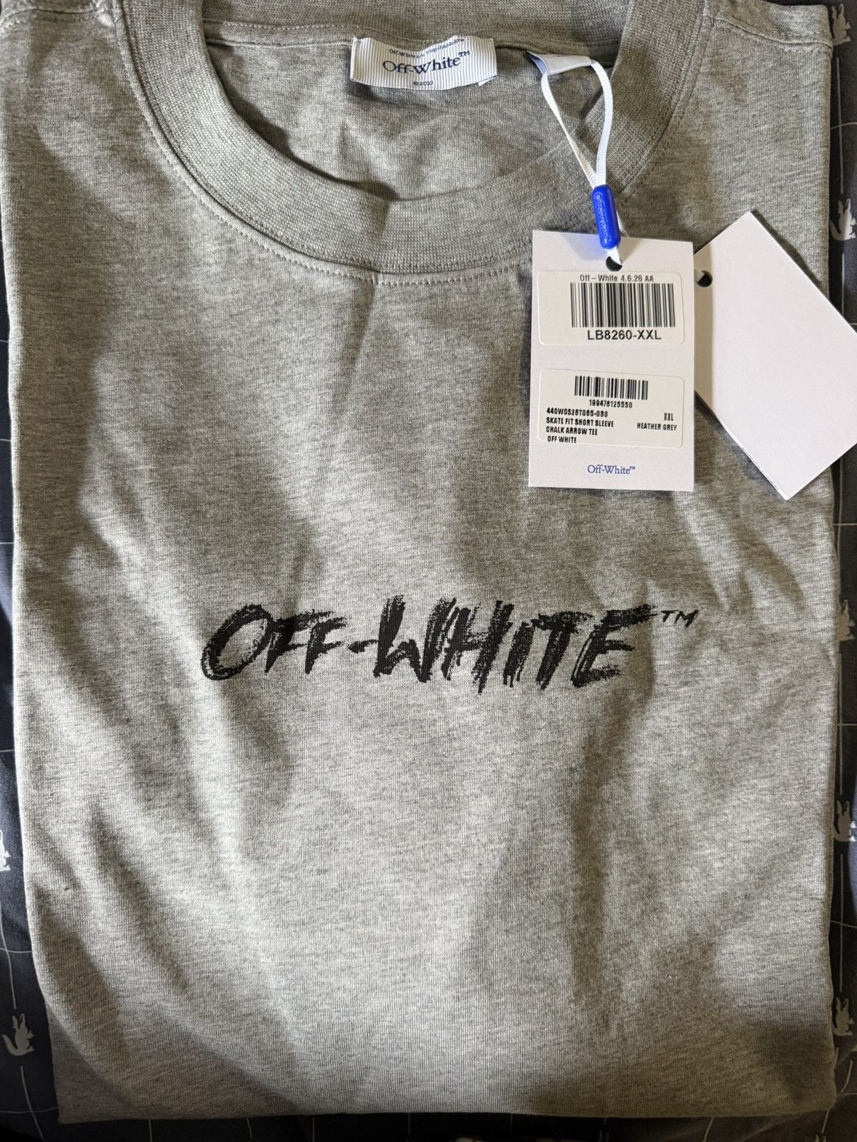 Off-White Off-White Chalk Arrow Skate Fit Tee Heather Grey Size XXL Size US XXL / EU 58 / 5 - 1 Thumbnail
