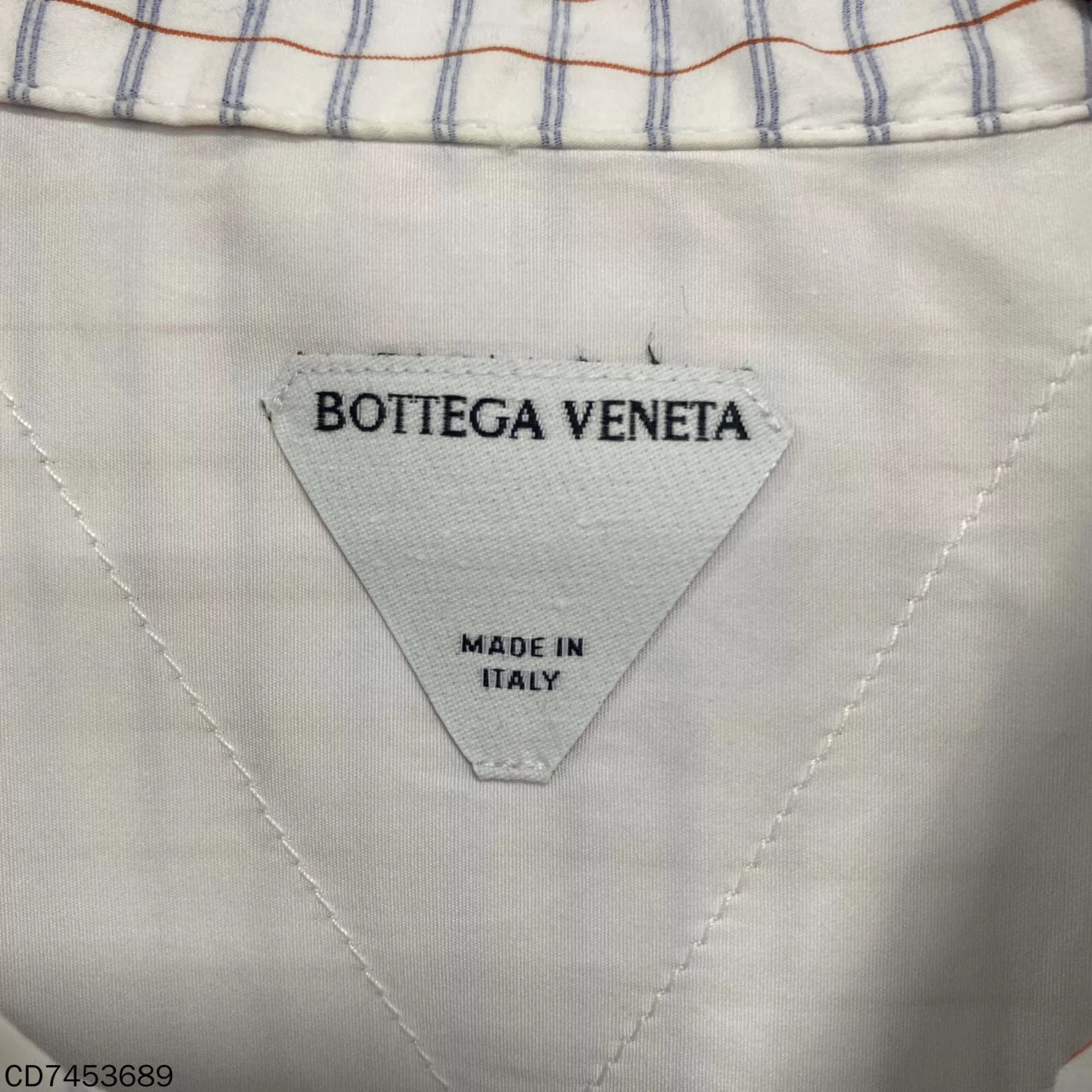 Bottega Veneta BOTTEGA VENETA white micro check neck French knot shirt Size M / US 6-8 / IT 42-44 - 6 Thumbnail