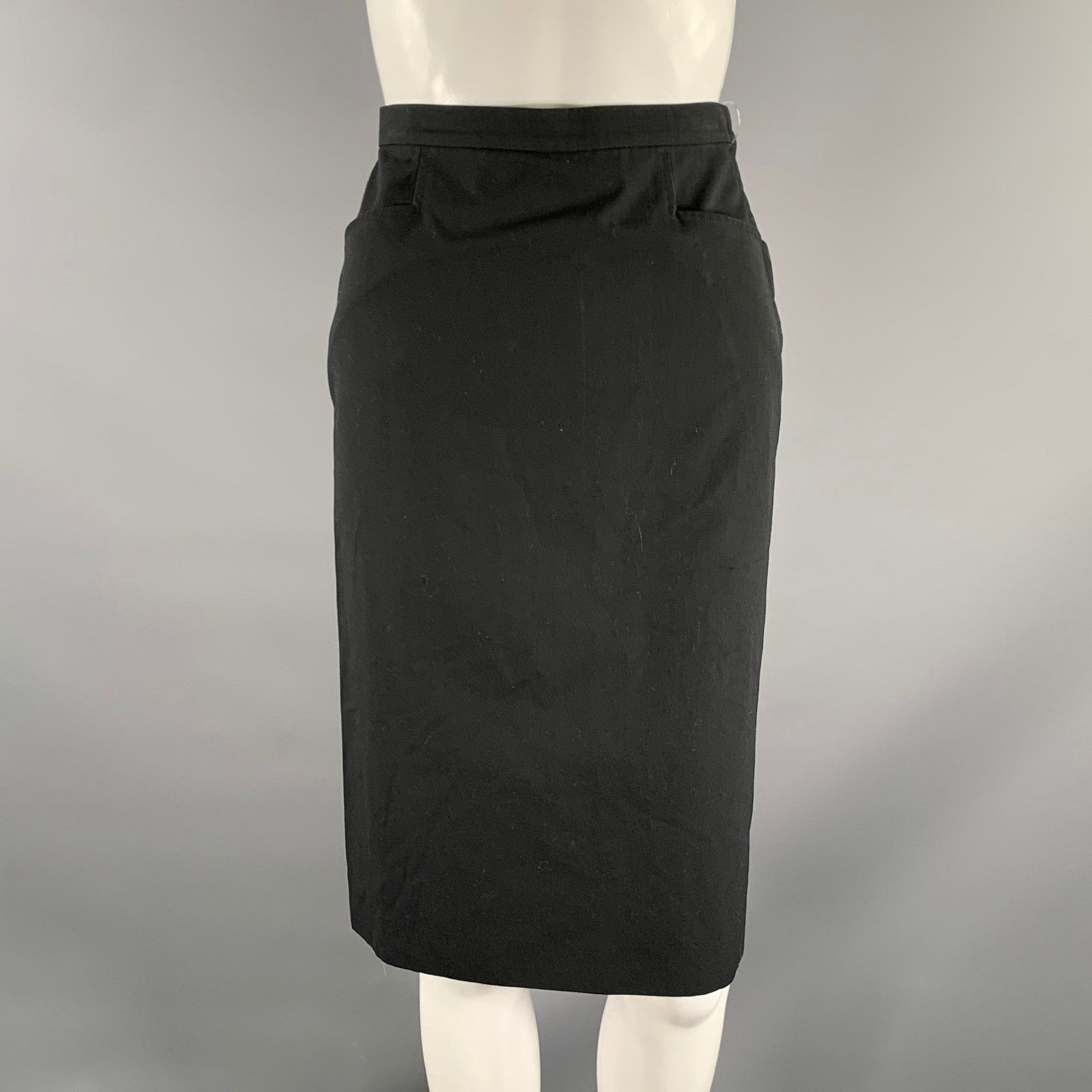 Miu Miu MIU MIU Size 2 Black Polyester Knee-Length Skirt Size 26" / US 2 / IT 38 - 1 Thumbnail