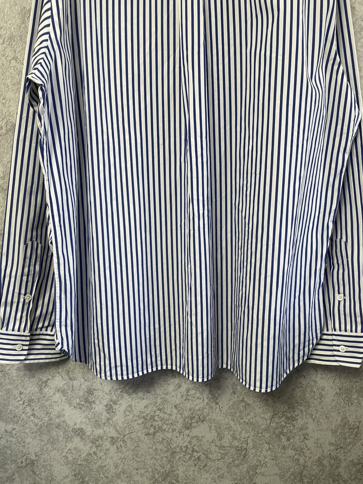 Polo Ralph Lauren Polo Ralph Lauren Striped White/Blue Basic Long Sleeve Shirt Size US XL / EU 56 / 4 - 17 Thumbnail