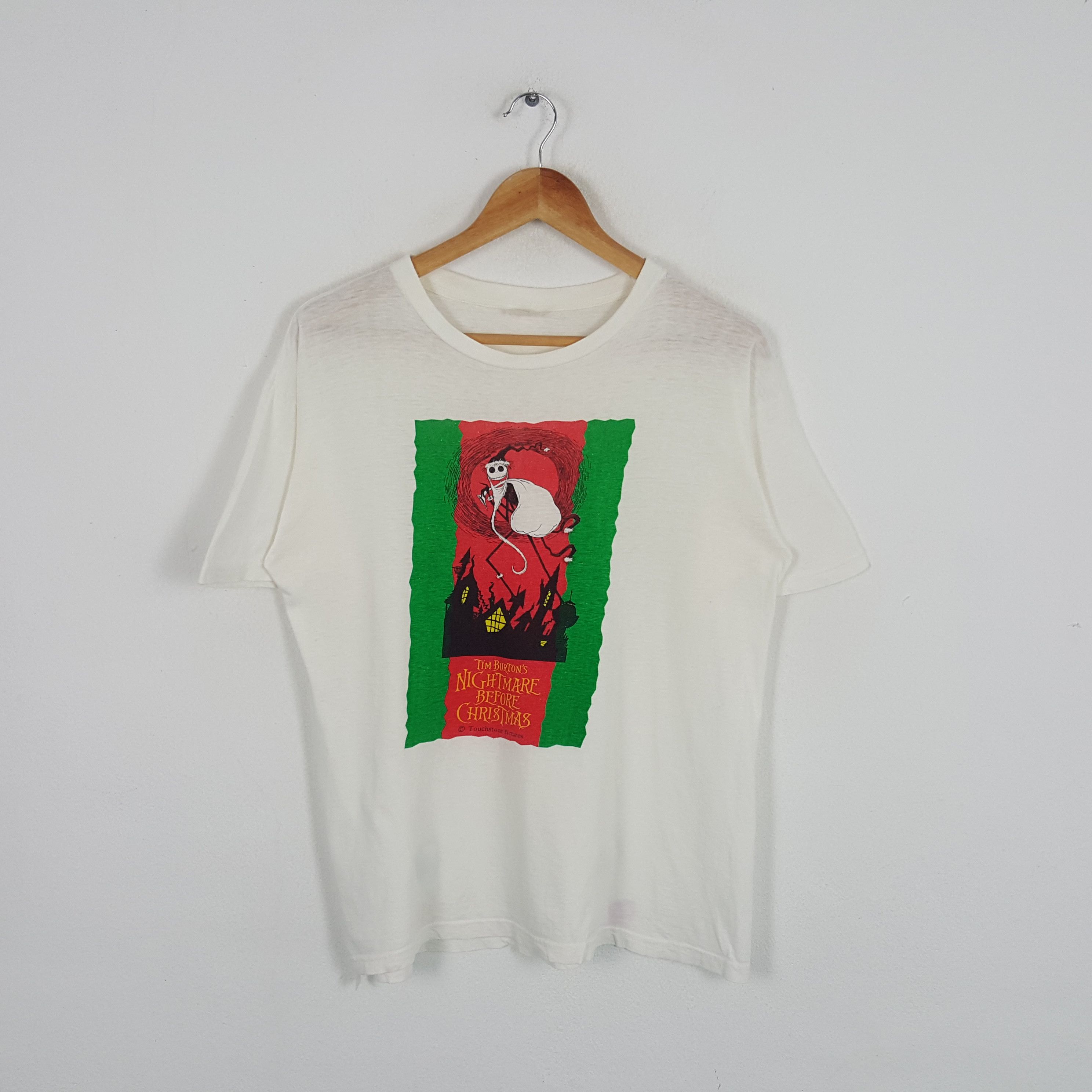Vintage Vintage Tim Burton's Nightmare Before Christmas Movie Tshirt Size US L / EU 52-54 / 3 - 1 Thumbnail