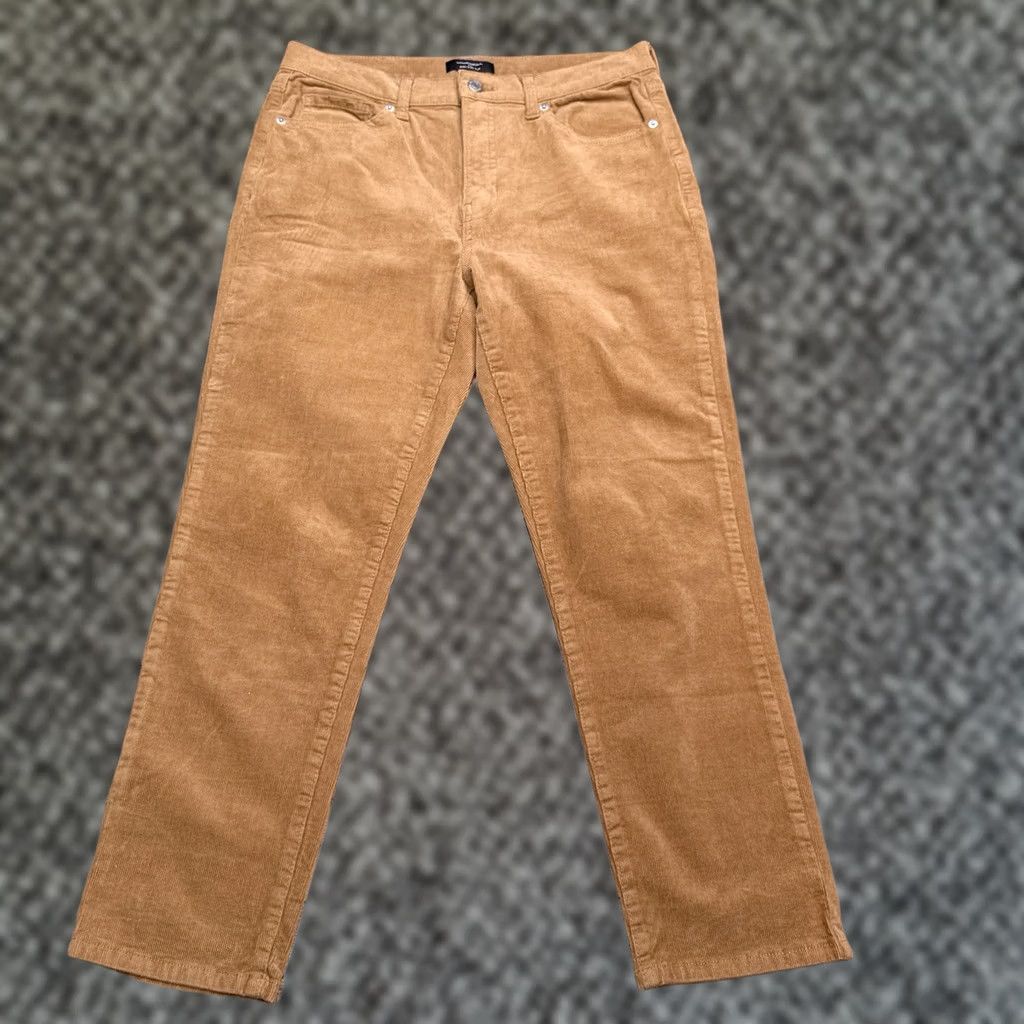 Banana Republic Banana Republic High Rise Slim Corduroy Pants Womens 30 Tan Slimming Cotton Elastane 25.5in Inseam Tapered City Travel Casual - Logo Front Flat Front Size 30" / US 8 / IT 44 - 1 Thumbnail
