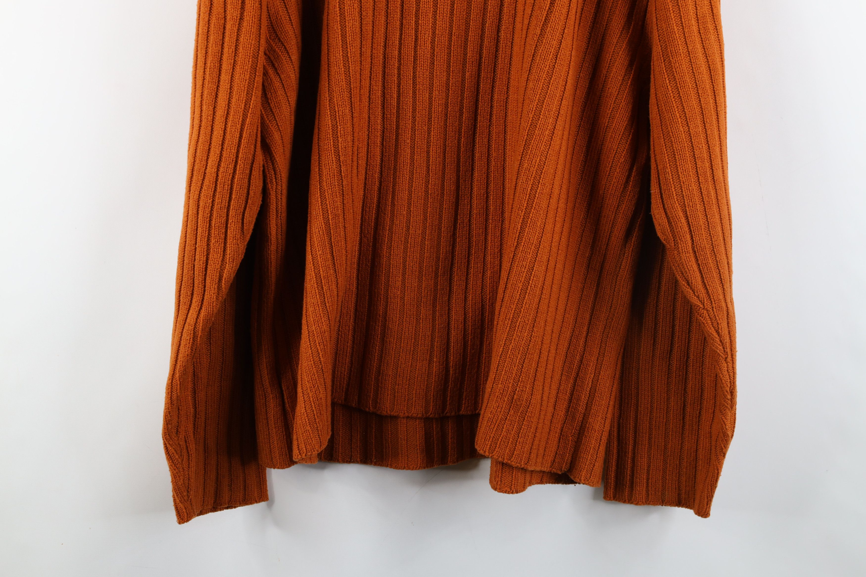 Vintage Vintage 90s Streetwear Ribbed Knit Sweater Burnt Orange Size US L / EU 52-54 / 3 - 10 Thumbnail